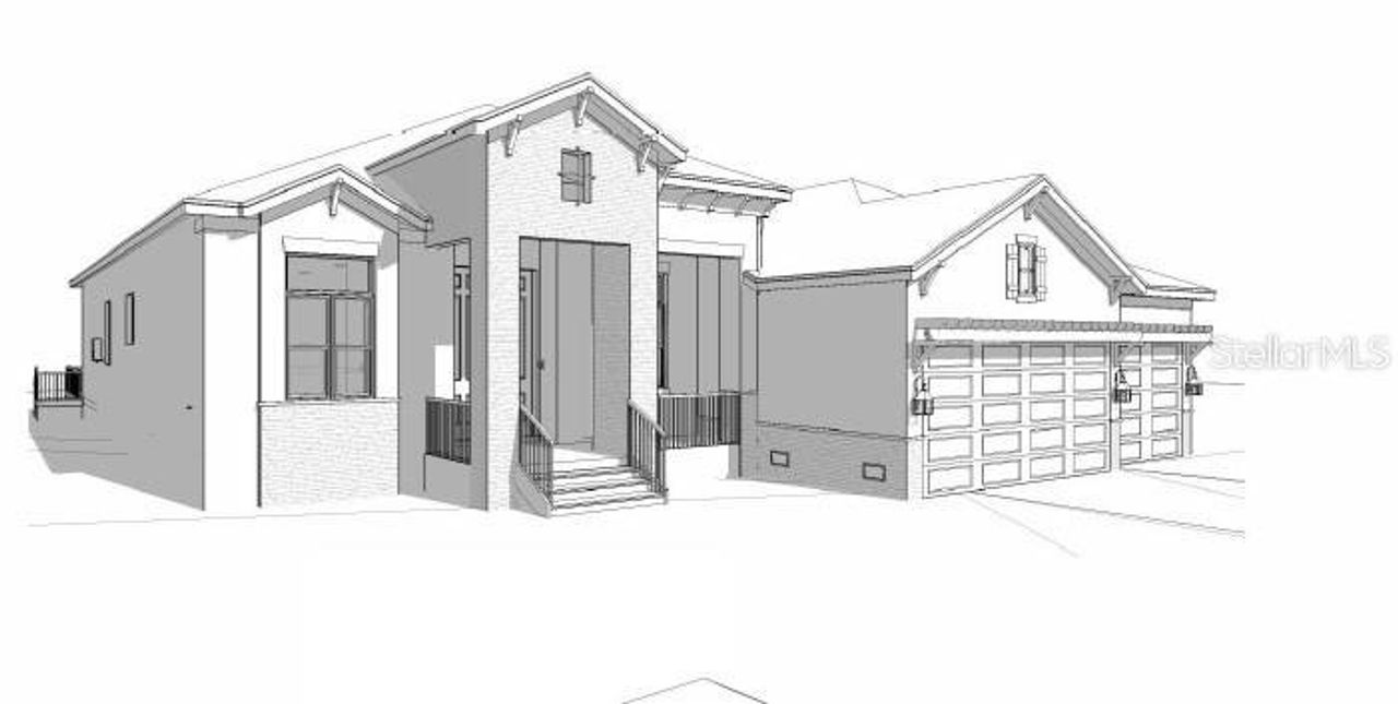 Exterior rendering of this home design in Legends Bay, Bradenton, FL (Image 2).