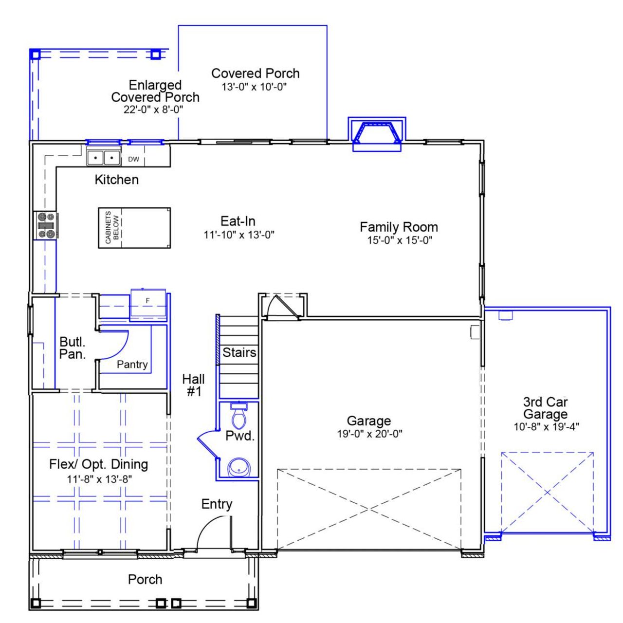 2D floor plan layout of this home in Lilah Grove, Summerfield, NC (Image 2).