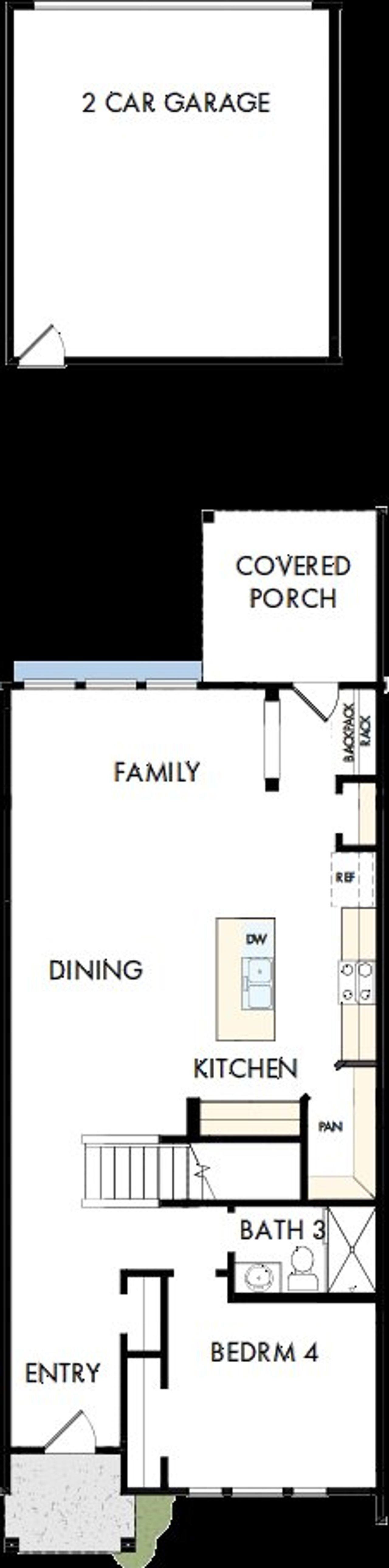 2D floor plan layout of this home in North Creek Village - Townhomes, Huntersville, NC (Image 2).
