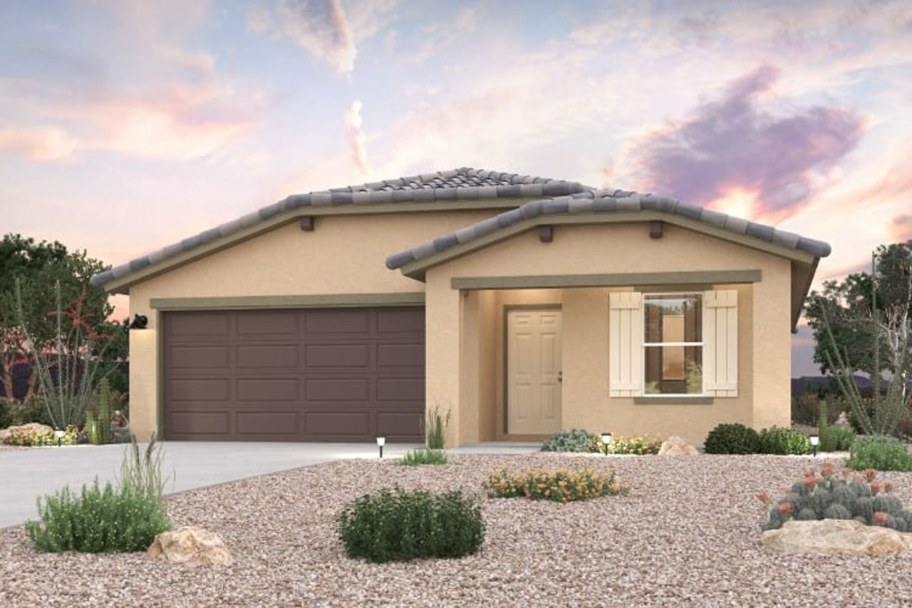 A house with a garage.