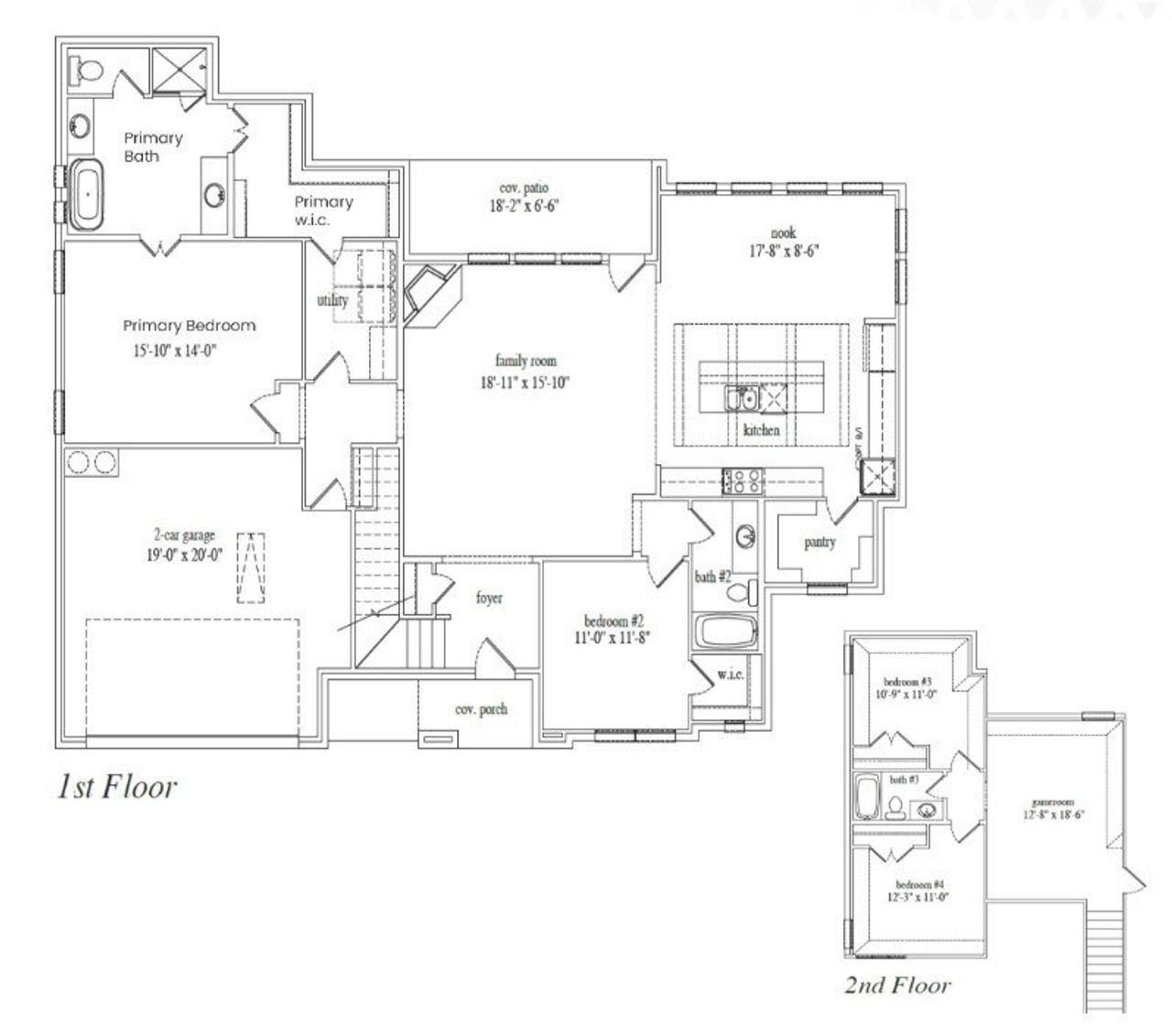 2D floor plan layout of this home in Lake Forest, Woodway, TX (Image 2).