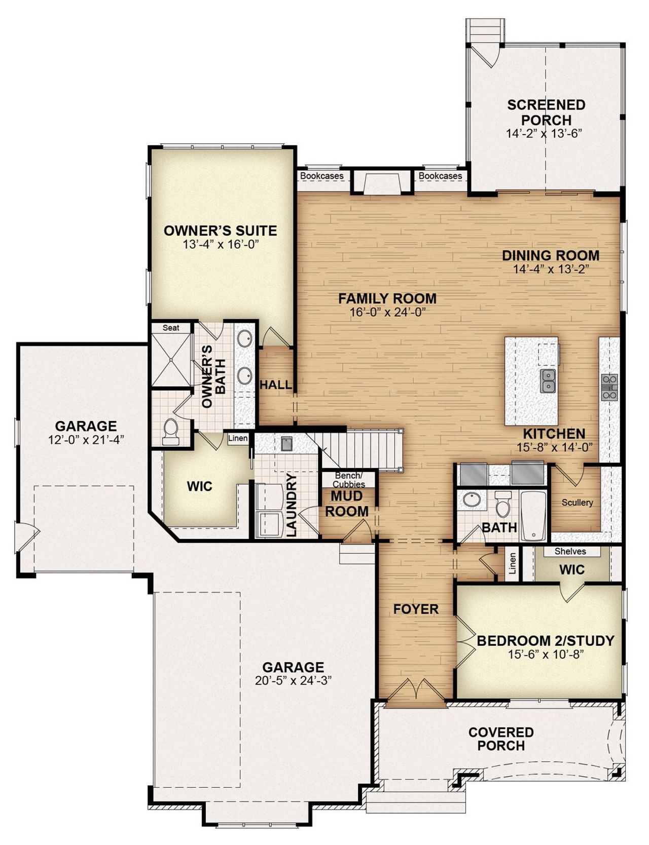 2D floor plan layout for the Salem 2024 by Gemstone Homes in Calvins Mill, Youngsville, NC (Image 2). 2D floor plan layout for the Salem 2024 by Gemstone Homes in Calvins Mill, Youngsville, NC (Image 2).