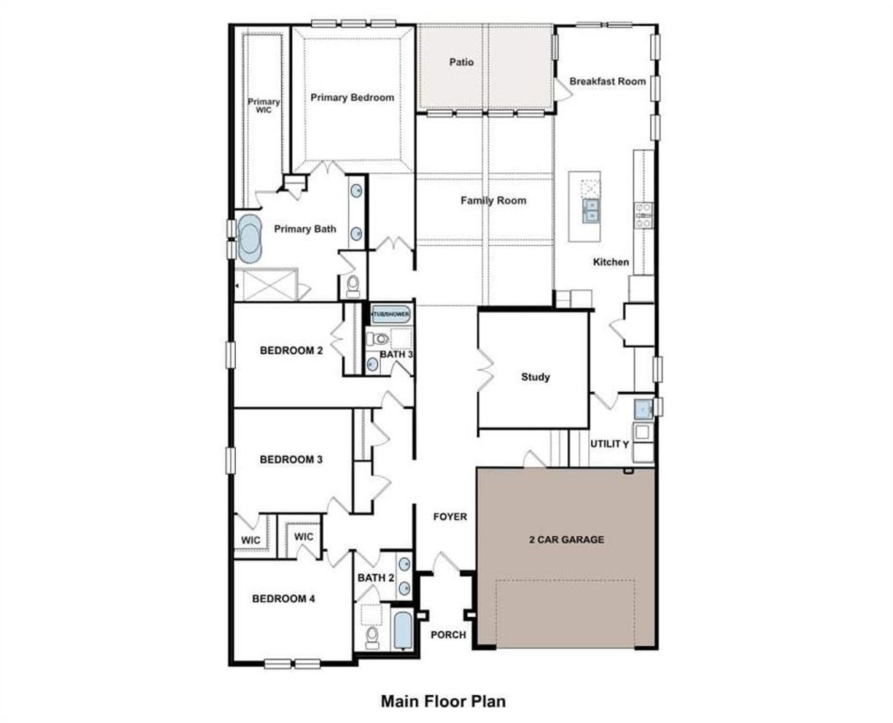 2D floor plan layout of this home in , Fort Worth, TX (Image 2).