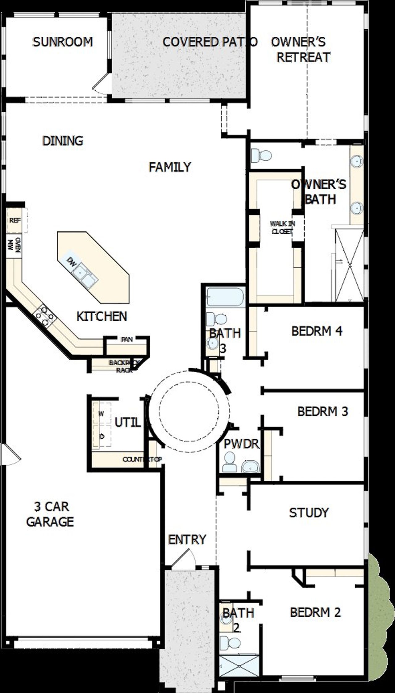 2D floor plan layout of this home in Skyline at Verrado Regent Hills, Buckeye, AZ (Image 2).