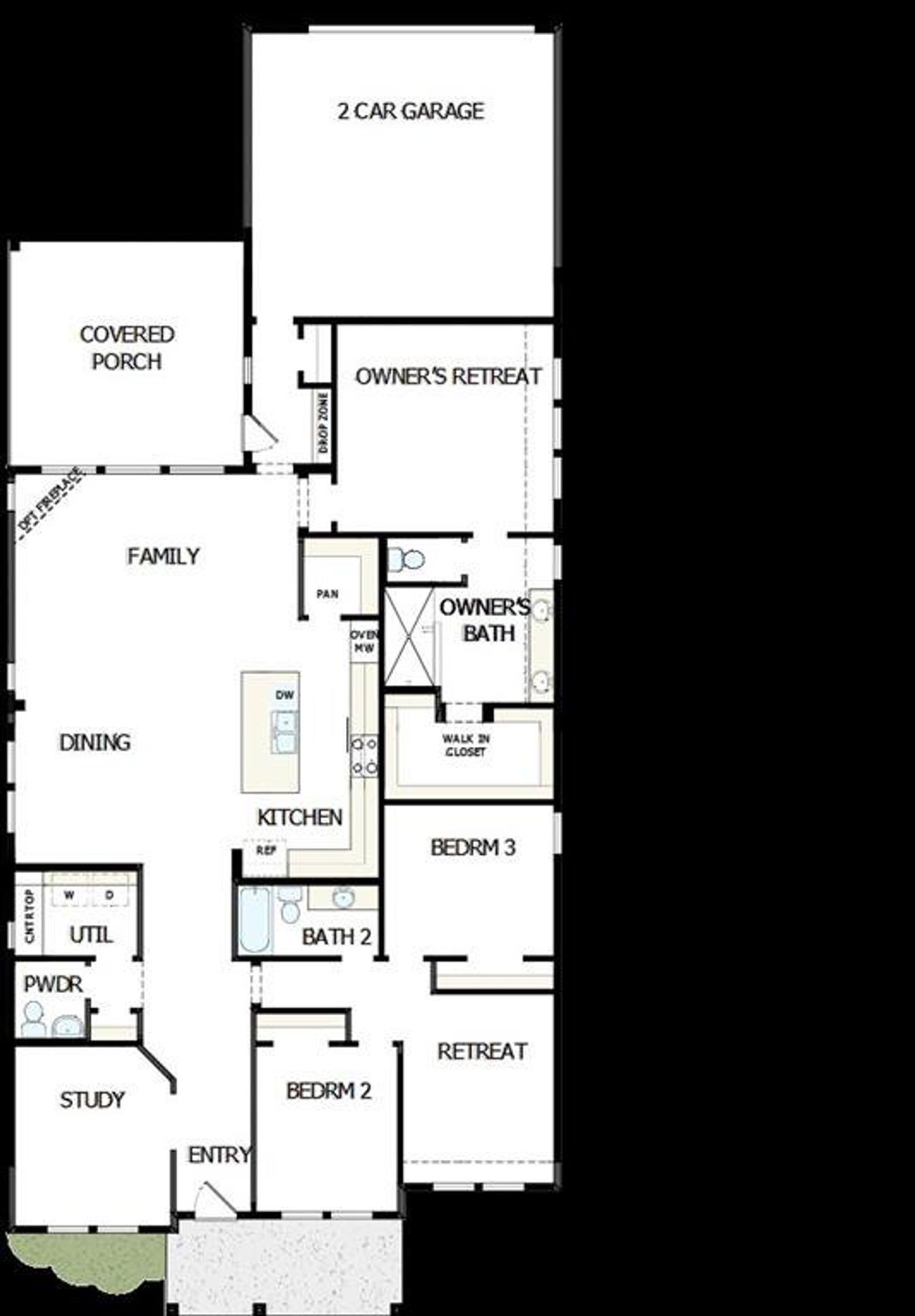 2D floor plan layout of this home in Karis - Village Series, Crowley, TX (Image 2).