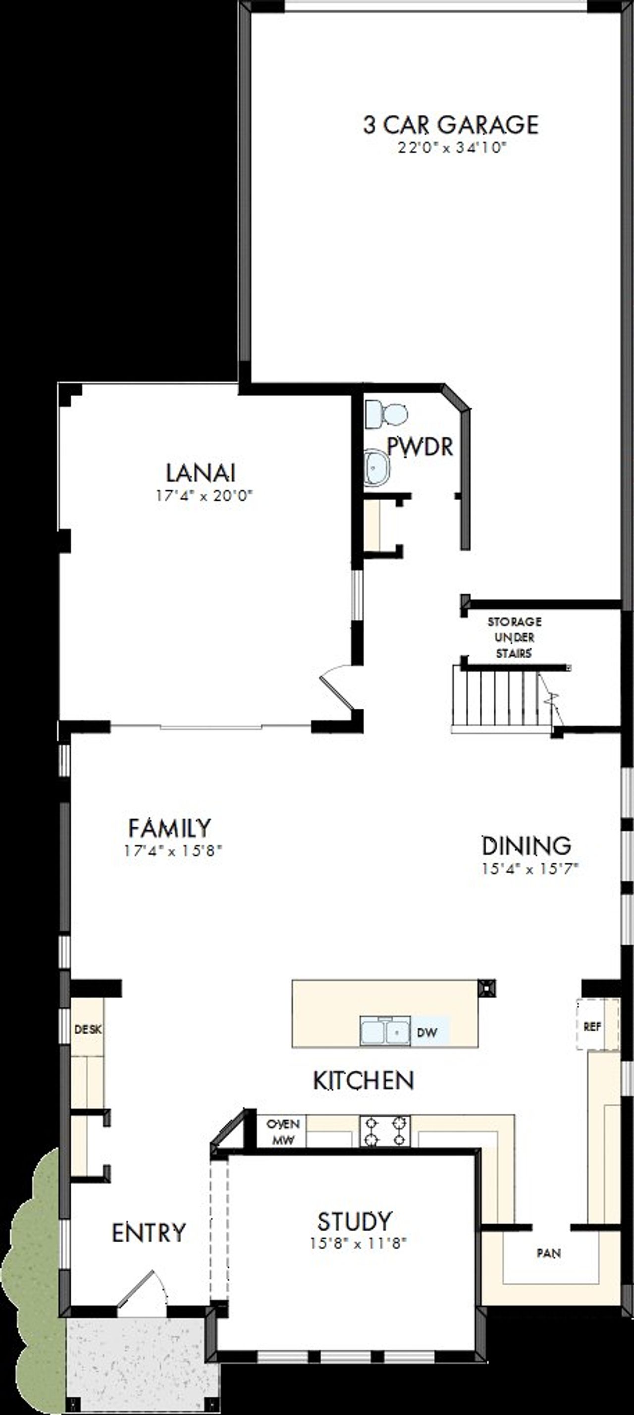 2D floor plan layout of this home in Reflections at Olympus – Legacy, Clermont, FL (Image 2).
