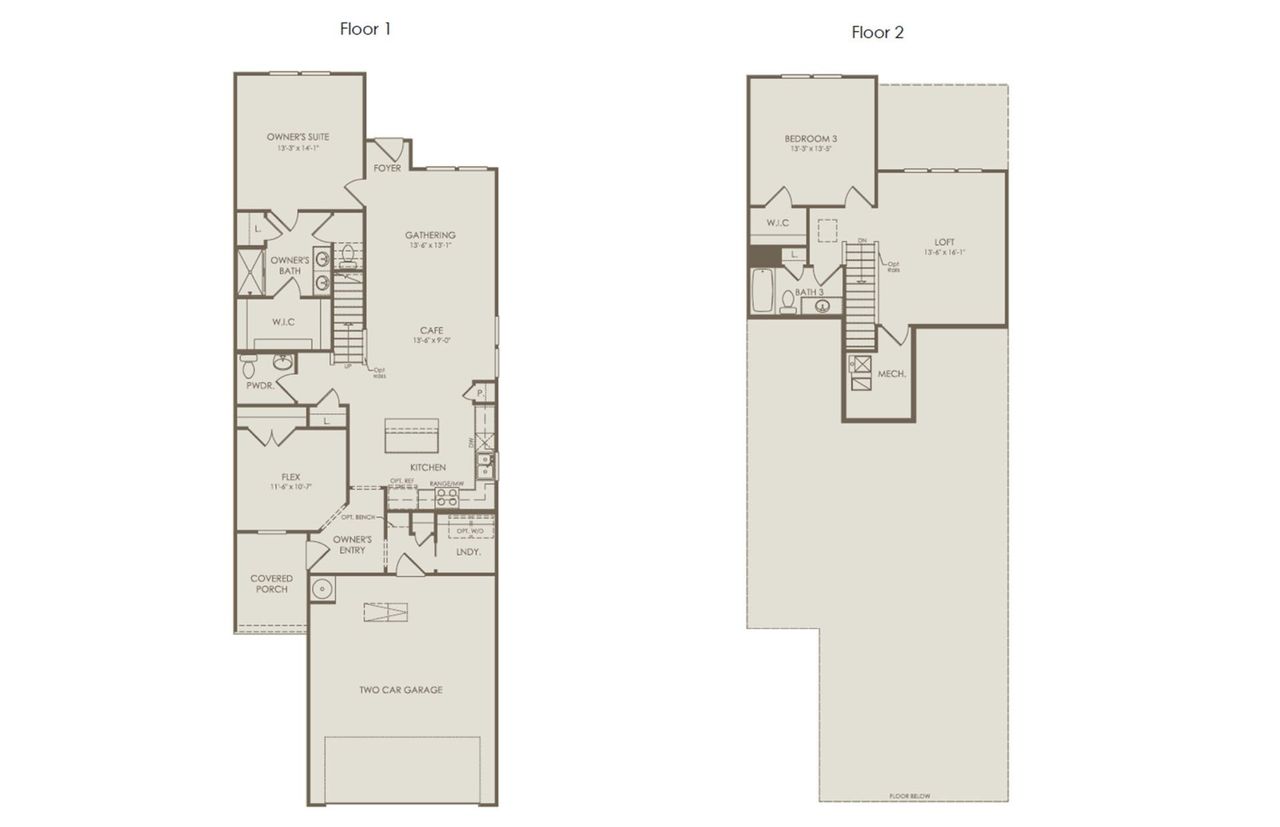 2D floor plan layout of this home in Bradshaw Farms Reserve, Mount Juliet, TN (Image 2).