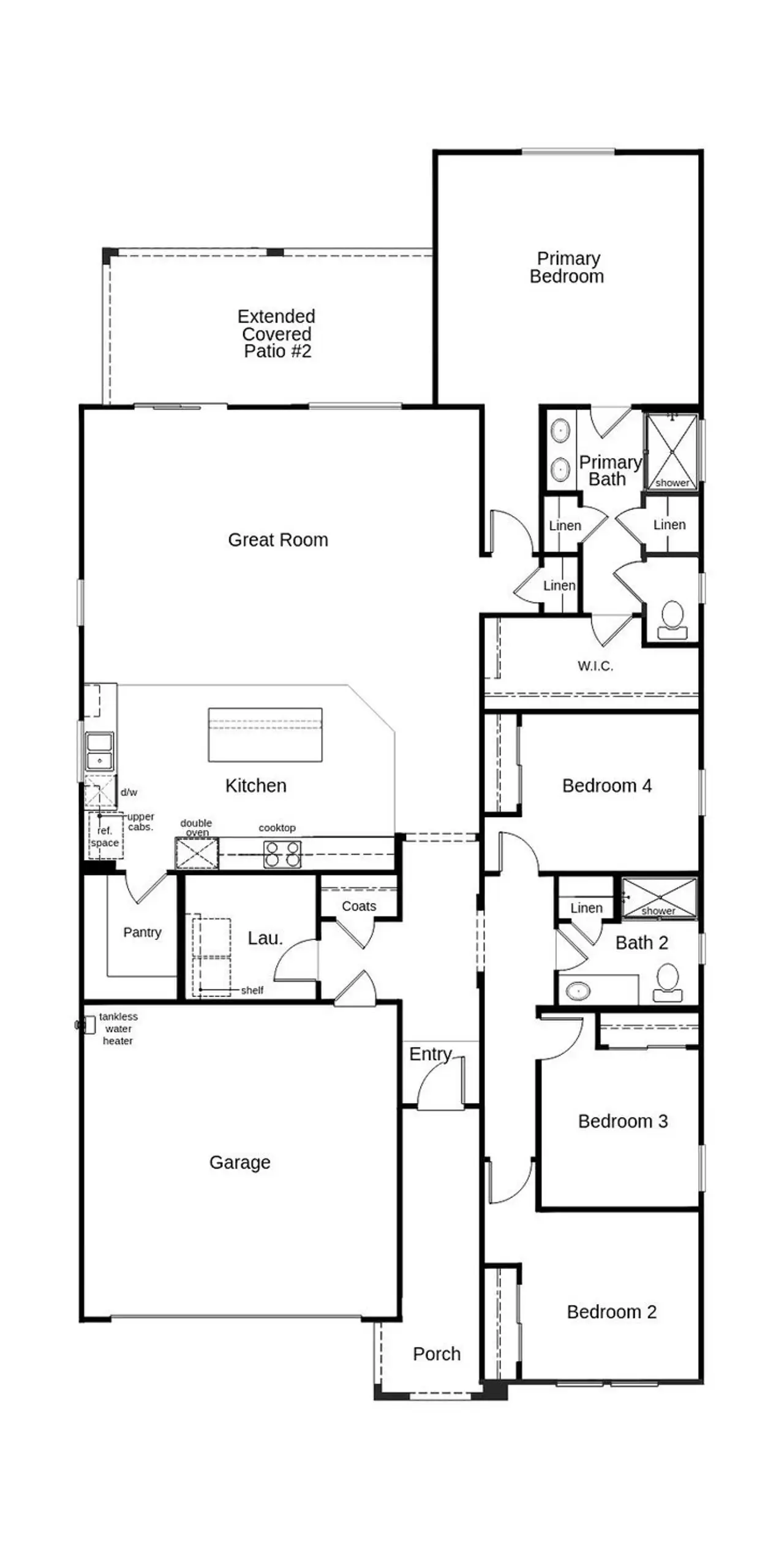 2D floor plan layout of this home in Mirador Ridge Skies, Tucson, AZ (Image 2).