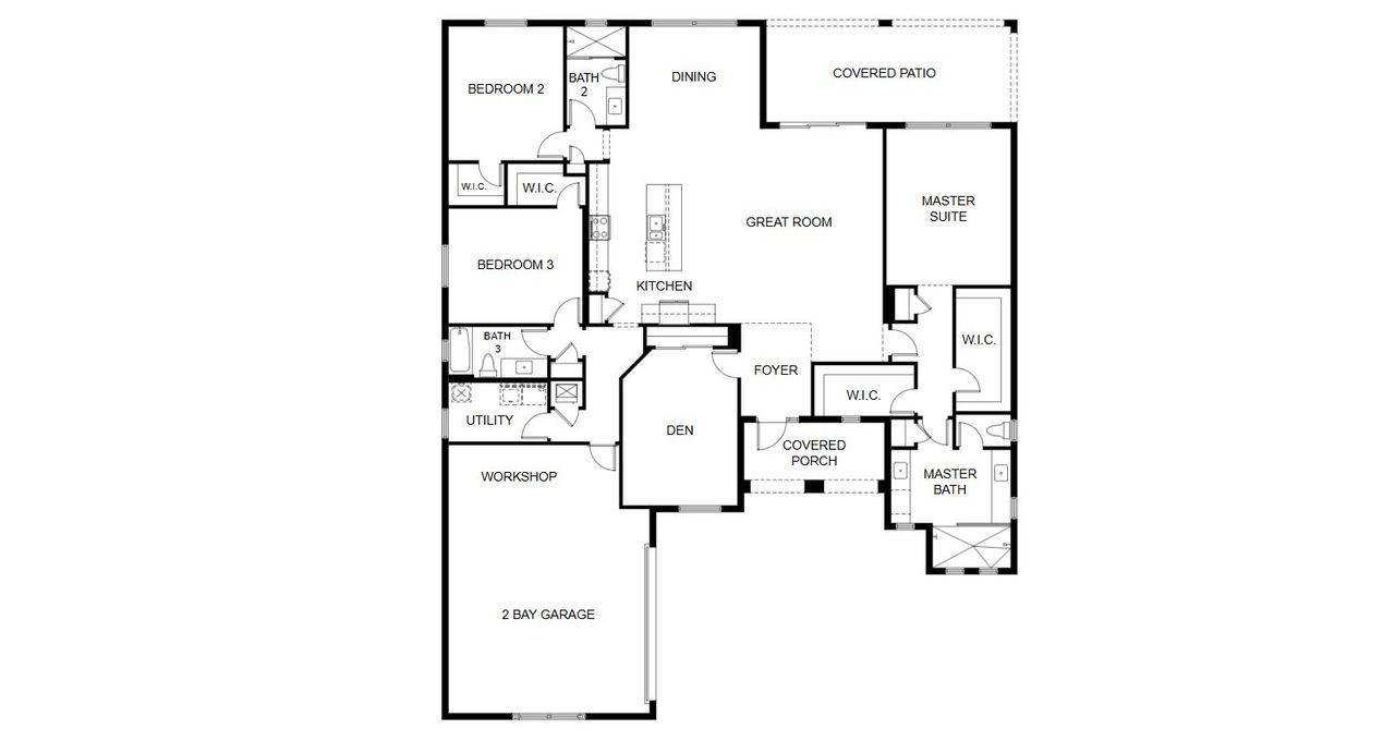 2D floor plan layout for the Weston by GHO Homes in High Pointe, Vero Beach, FL (Image 2).