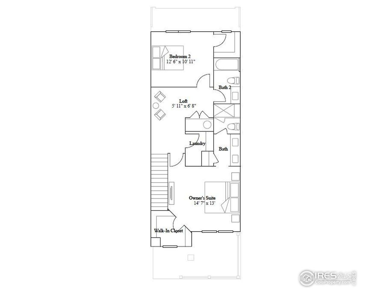 2D floor plan layout of this home in Riano Ridge, Loveland, CO (Image 2).