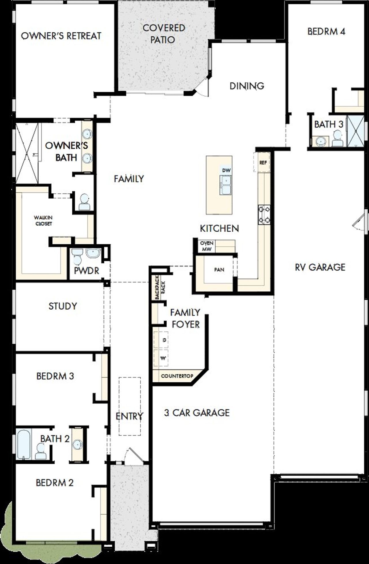 2D floor plan layout of this home in Tamber at Soleo, San Tan Valley, AZ (Image 2).
