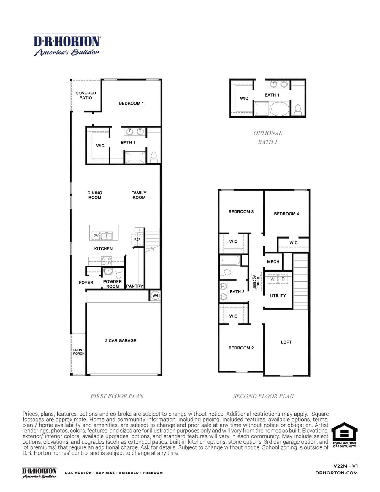 2D floor plan layout for the Magnolia by D.R. Horton in Pinehaven, Houston, TX (Image 2).