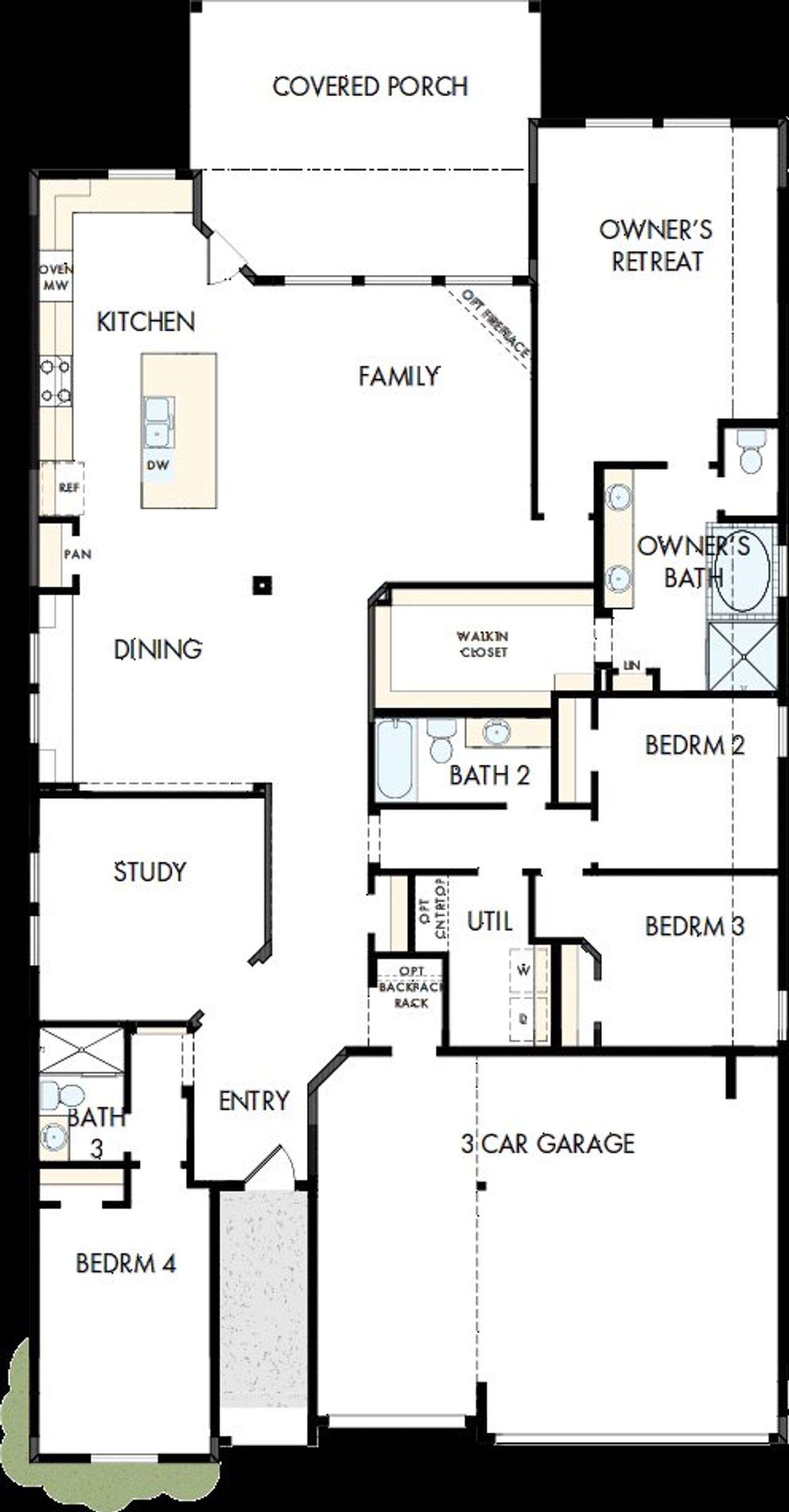 2D floor plan layout of this home in The Crossvine 55’, Schertz, TX (Image 2). 2D floor plan layout of this home in The Crossvine 55’, Schertz, TX (Image 2).