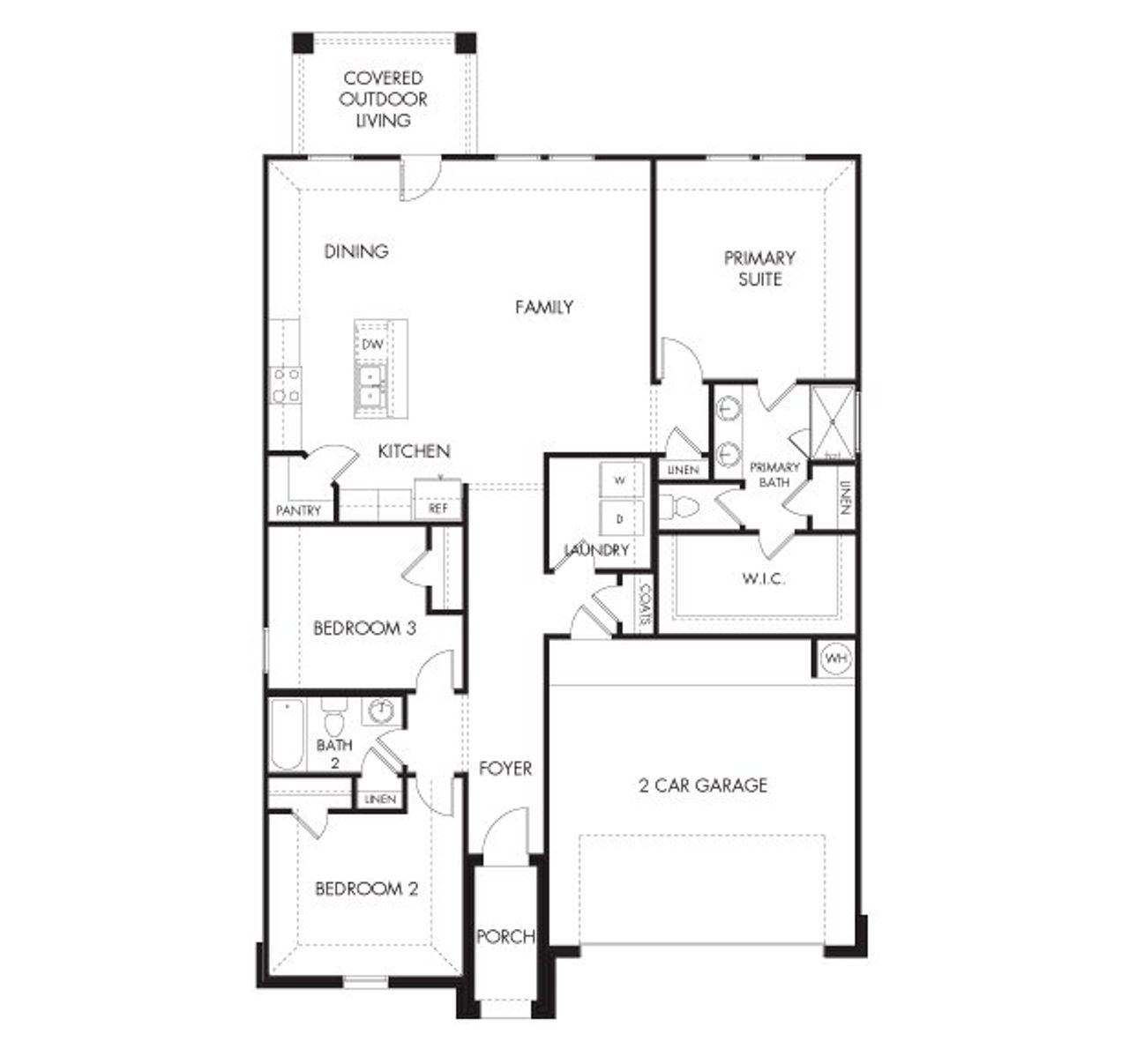 2D floor plan layout for the The Greenville (400) by Meritage Homes in Eastern Wells, Jarrell, TX (Image 2).