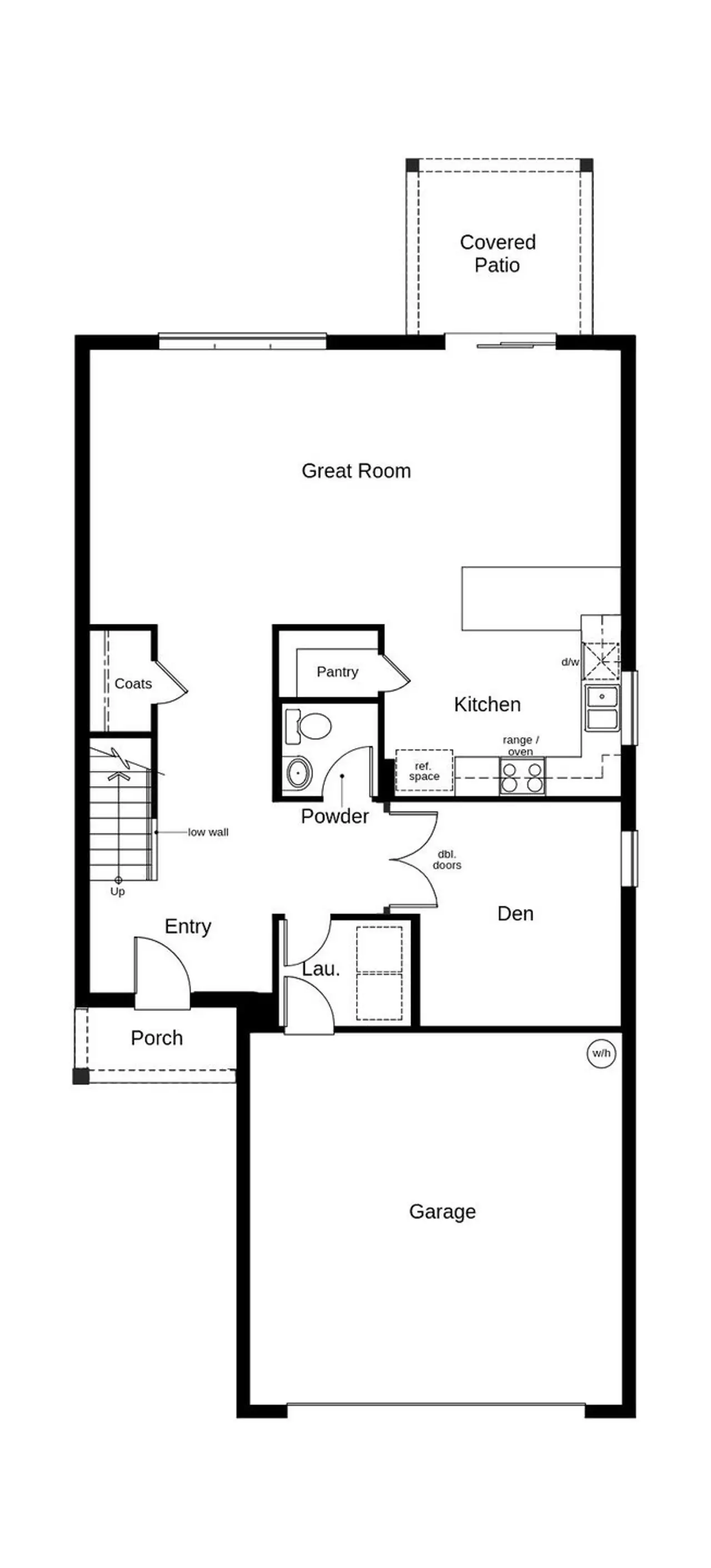 2D floor plan layout of this home in Gardens at Waterstone I, Palm Bay, FL (Image 2).