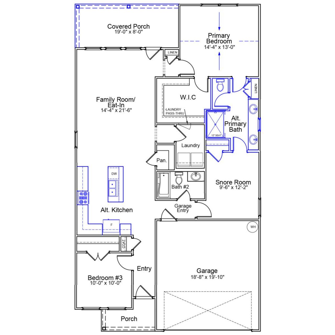 2D floor plan layout of this home in Ovation at Sweetbrier, Durham, NC (Image 2).