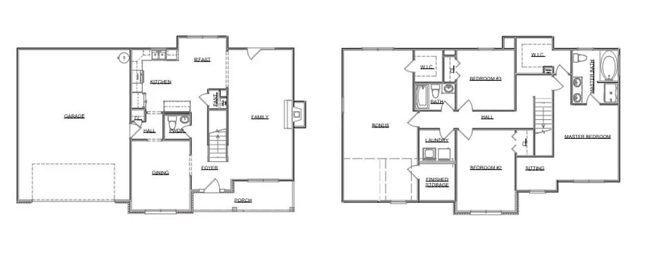 2D floor plan layout for the The Greendale by Smithbilt Homes in Farm At Riverbend, Pigeon Forge, TN (Image 2).