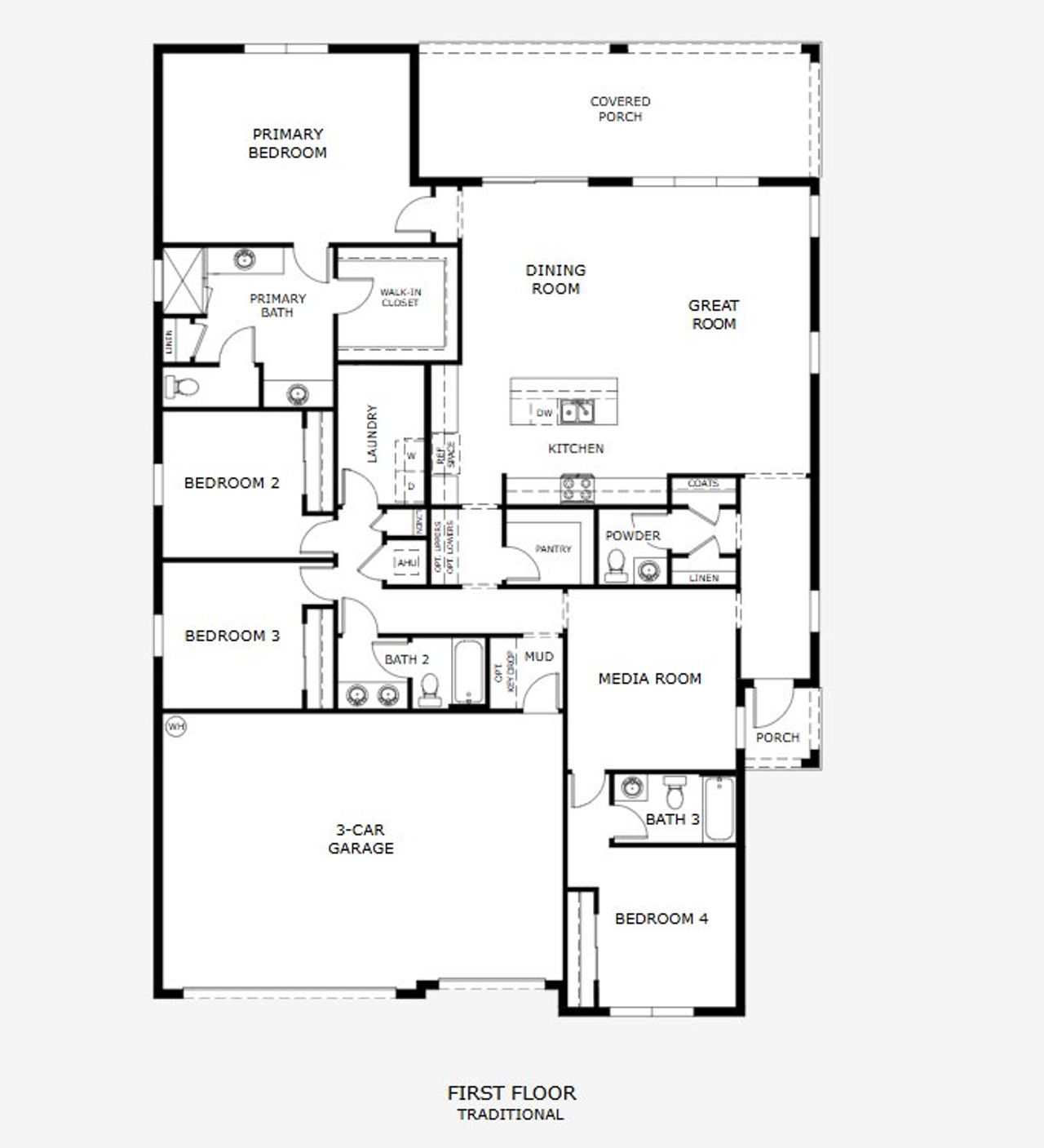 2D floor plan layout of this home in Trinity Gardens, Deland, FL (Image 2).