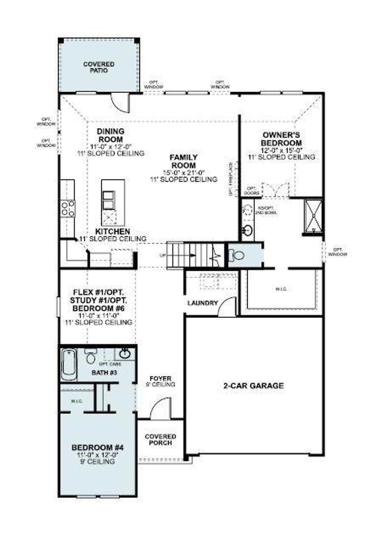 2D floor plan layout of this home in Kings Way, Denton, TX (Image 2).
