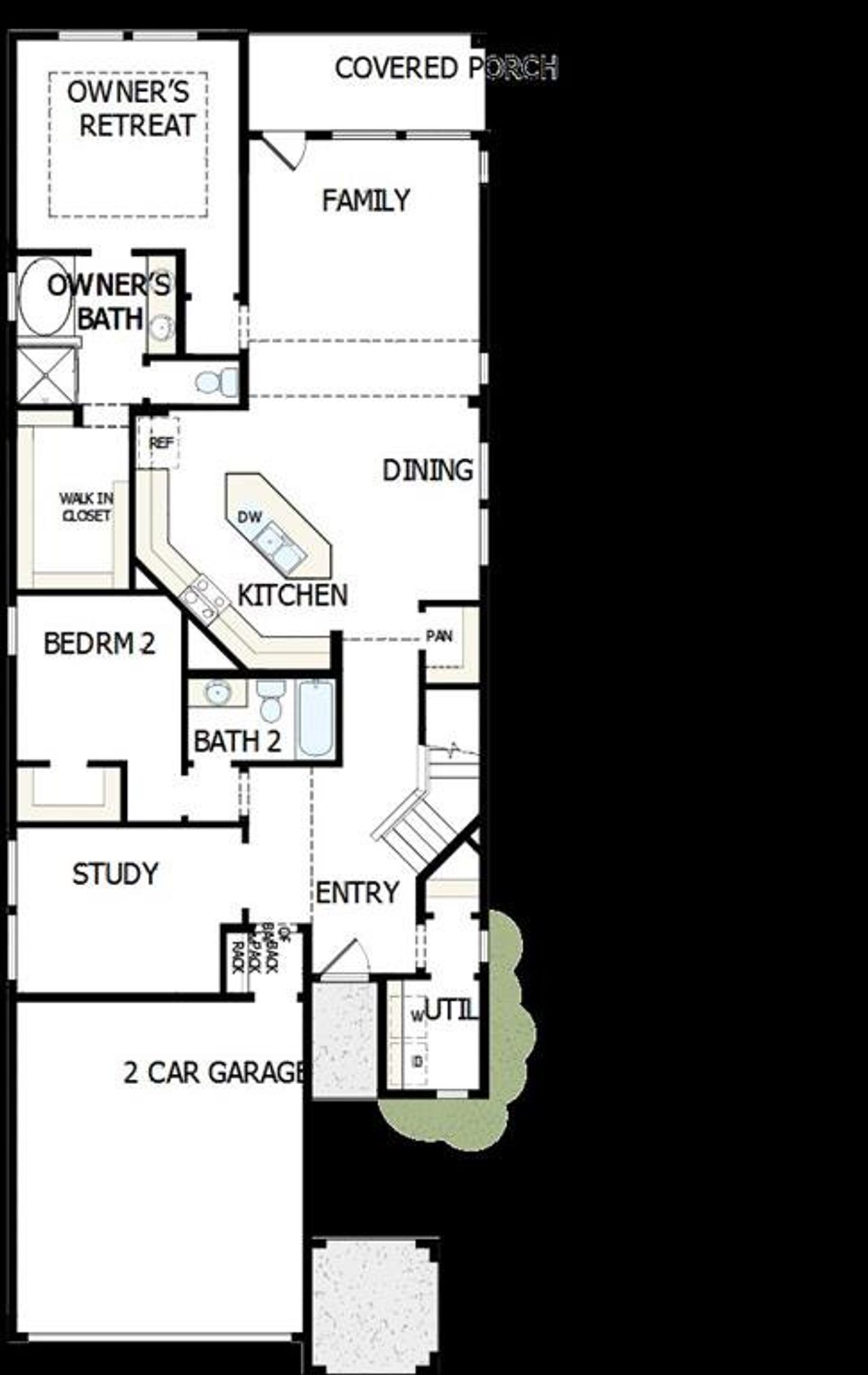 2D floor plan layout of this home in Creekshaw – Gardens, Royse City, TX (Image 2).