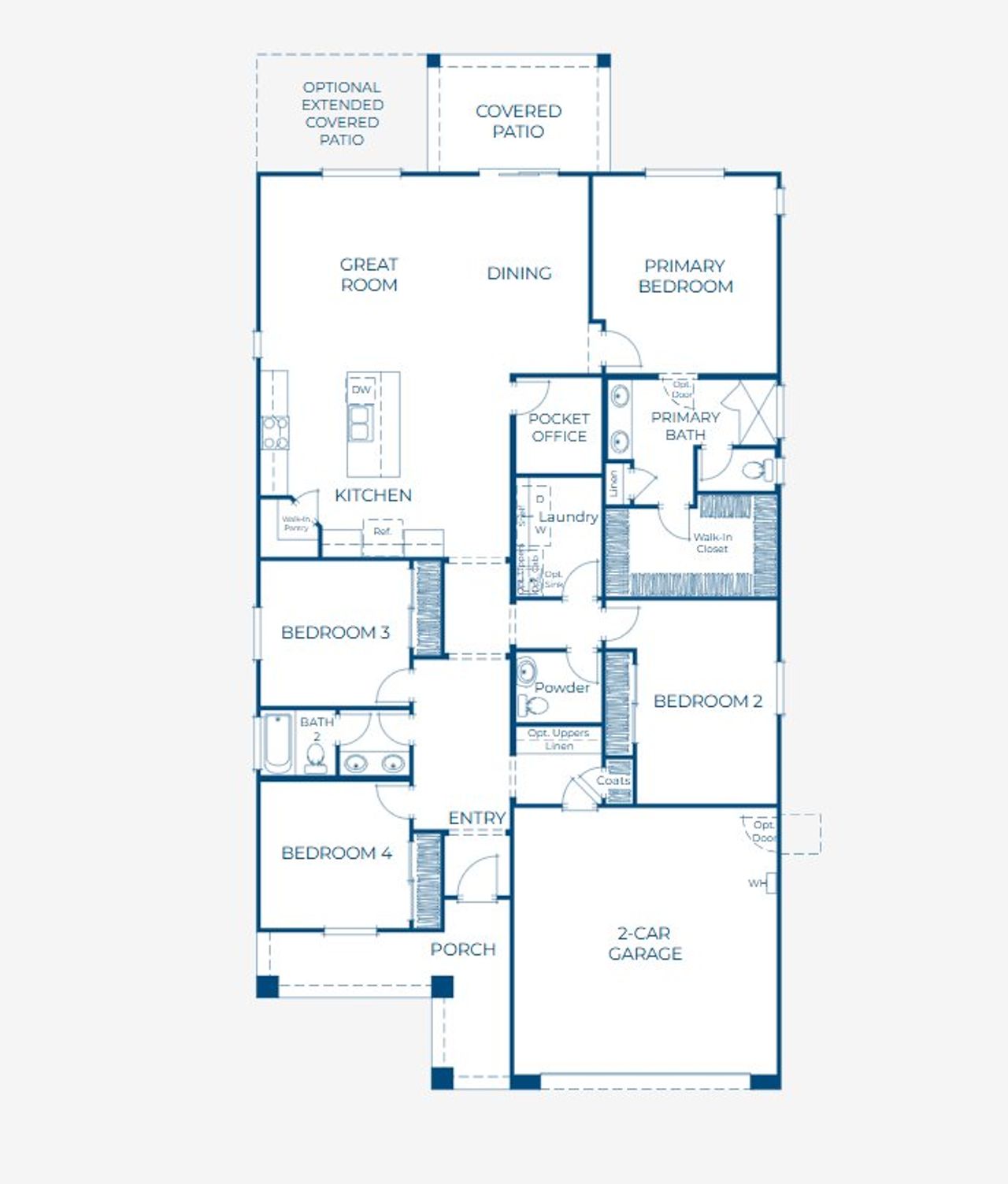 2D floor plan layout of this home in Windstone Ranch North, Surprise, AZ (Image 2).
