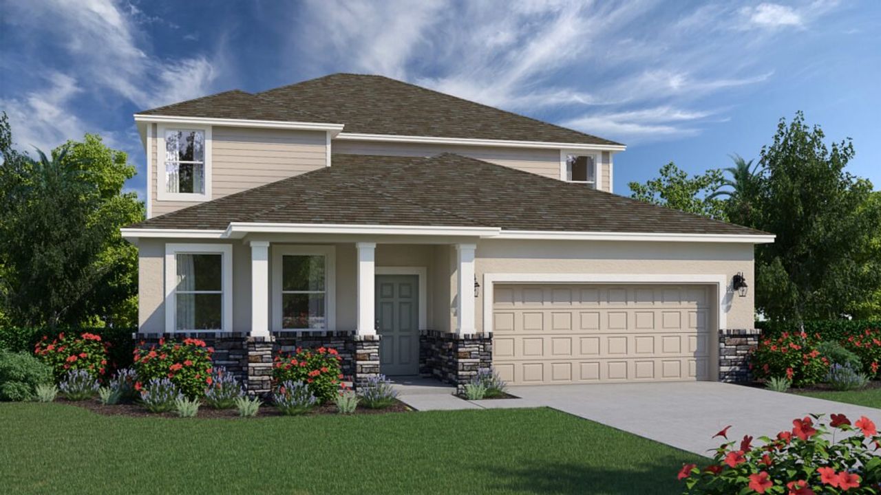 Representative exterior photo of a completed home built from the Coral by Holiday Builders in Cape Coral, Cape Coral, FL (Image 2).