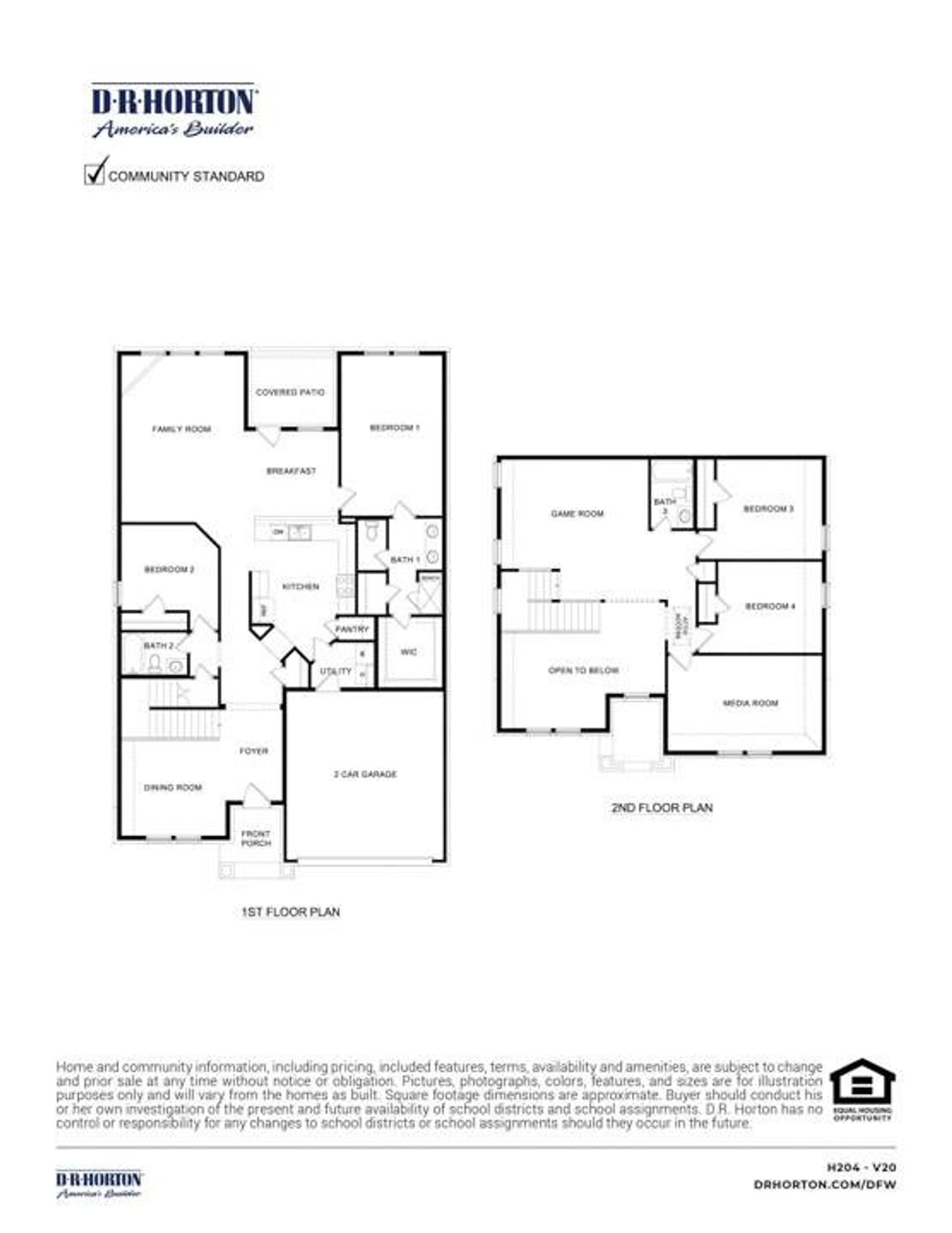 2D floor plan layout of this home in Fireside by the Lake, Garland, TX (Image 2).