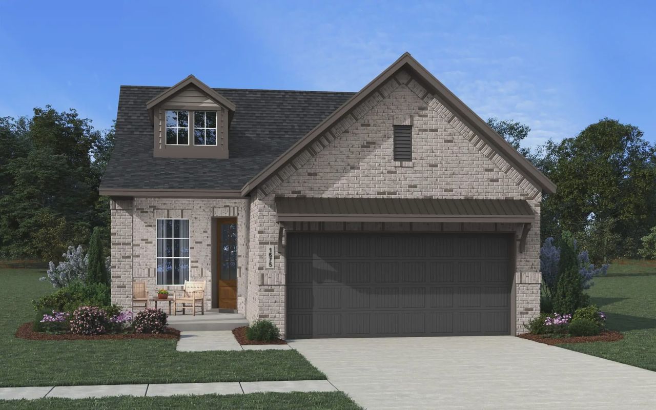 Representative exterior photo of a completed home built from the Carlisle by Chesmar Homes in Jordan Ranch 40's, Fulshear, TX (Image 2).