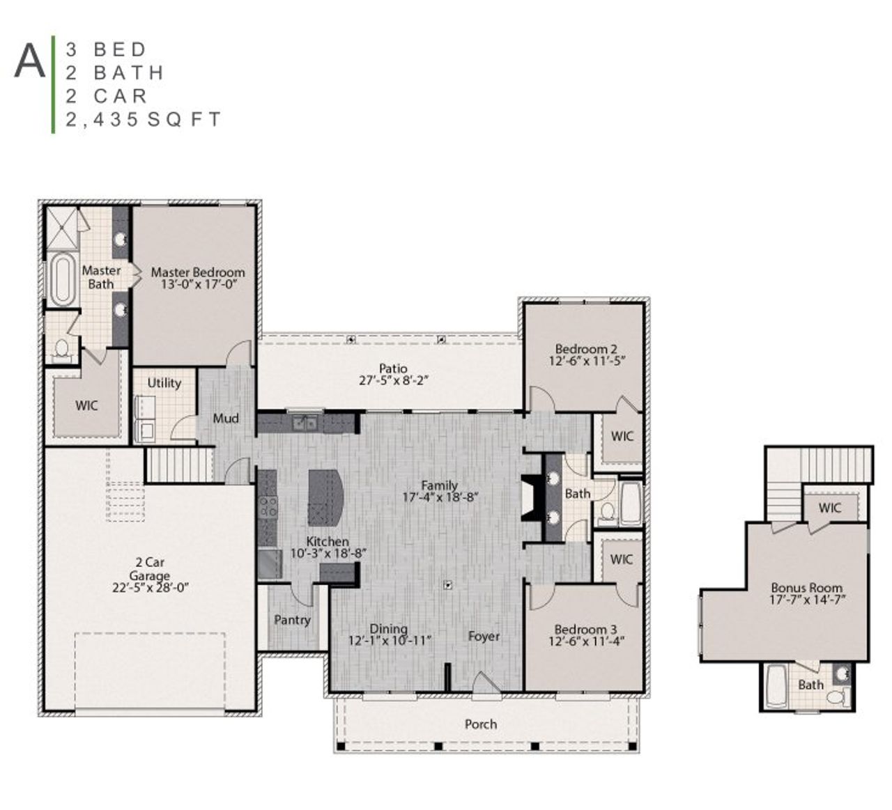 2D floor plan layout for the The Becca by Elmwood Custom Homes in Jordan Run, Midlothian, TX (Image 2). 2D floor plan layout for the The Becca by Elmwood Custom Homes in Jordan Run, Midlothian, TX (Image 2).