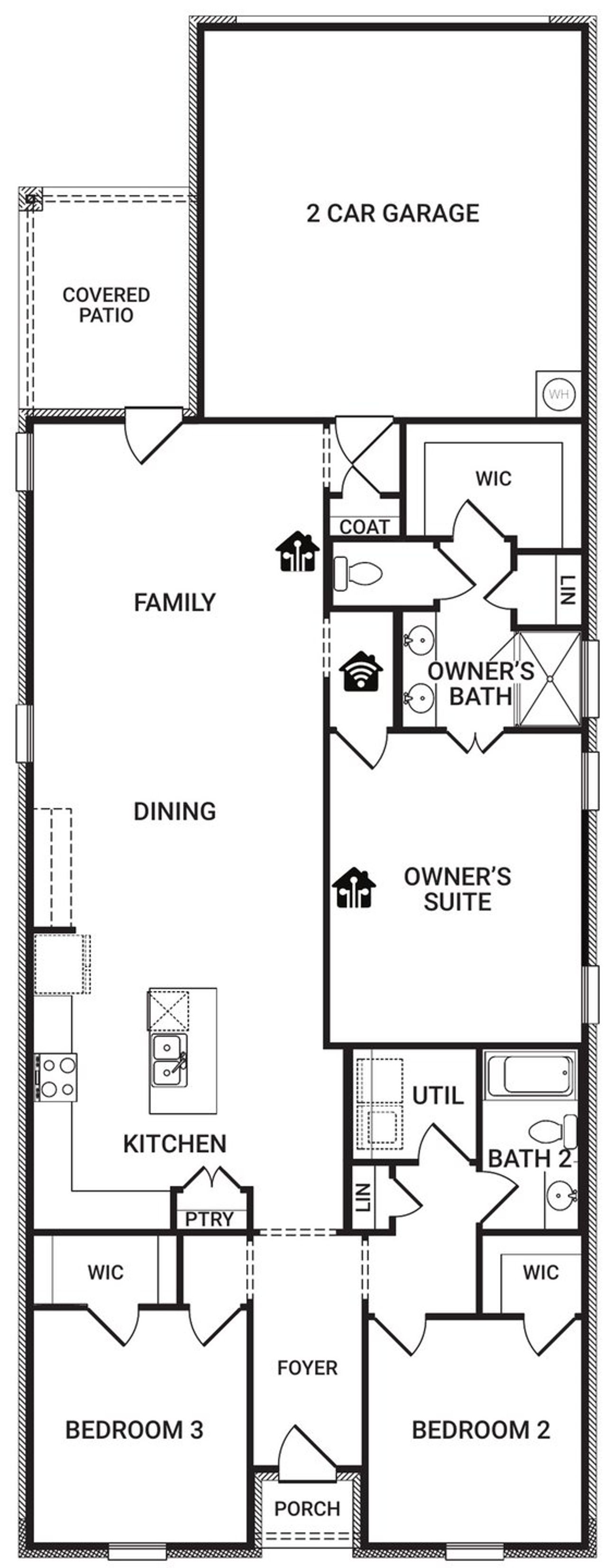 2D floor plan layout of this home in Redden Farms – Active Adult, Midlothian, TX (Image 2).