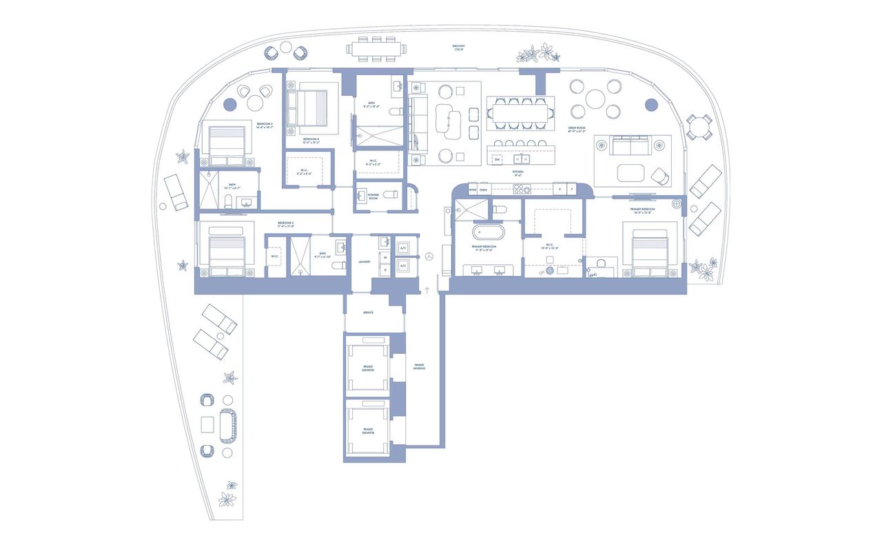 2D floor plan layout for the 04 Lvl 62-78 by Mast Capital in Cipriani Residences Miami, Miami, FL (Image 2).