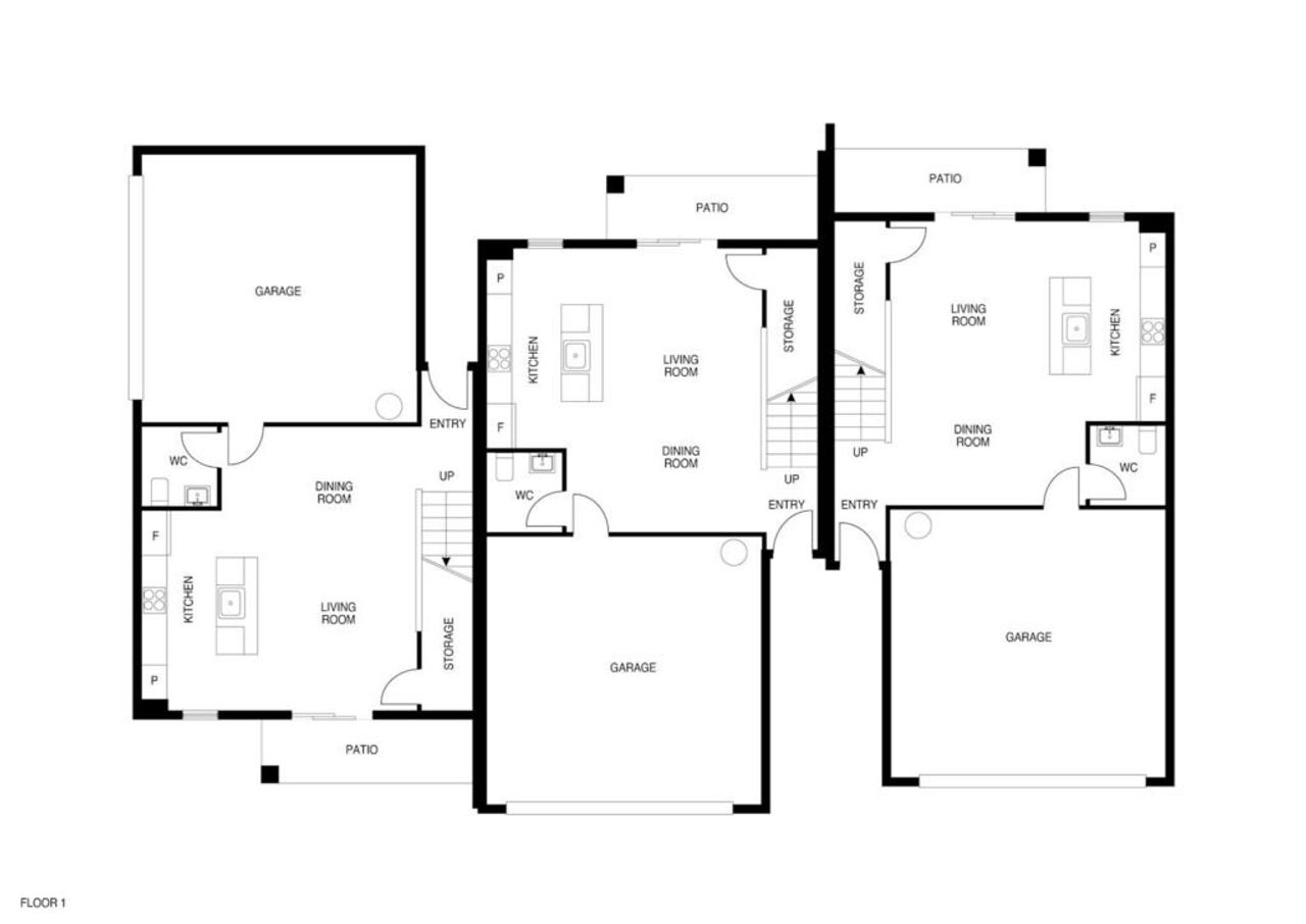 2D floor plan layout for the Coral by Ascend Communities in 8th Place Duplexes, Phoenix, AZ (Image 2).