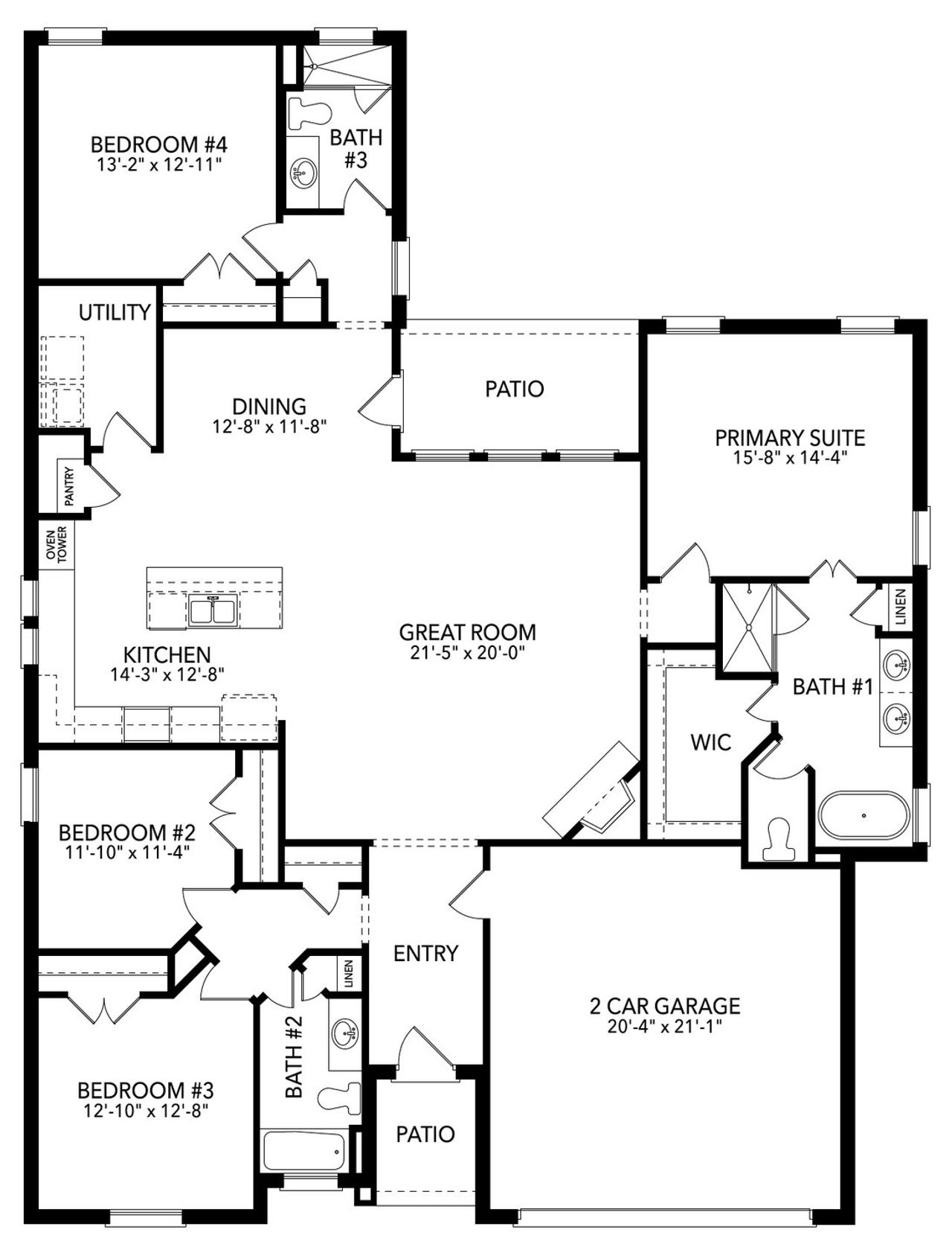 2D floor plan layout of this home in Sheppard's Place, Waxahachie, TX (Image 2).