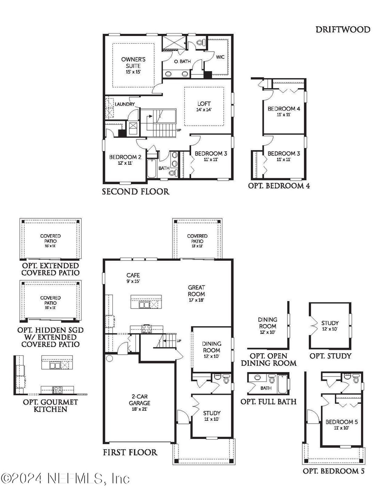 2D floor plan layout of this home in Hyland Trail, Green Cove Springs, FL (Image 2).