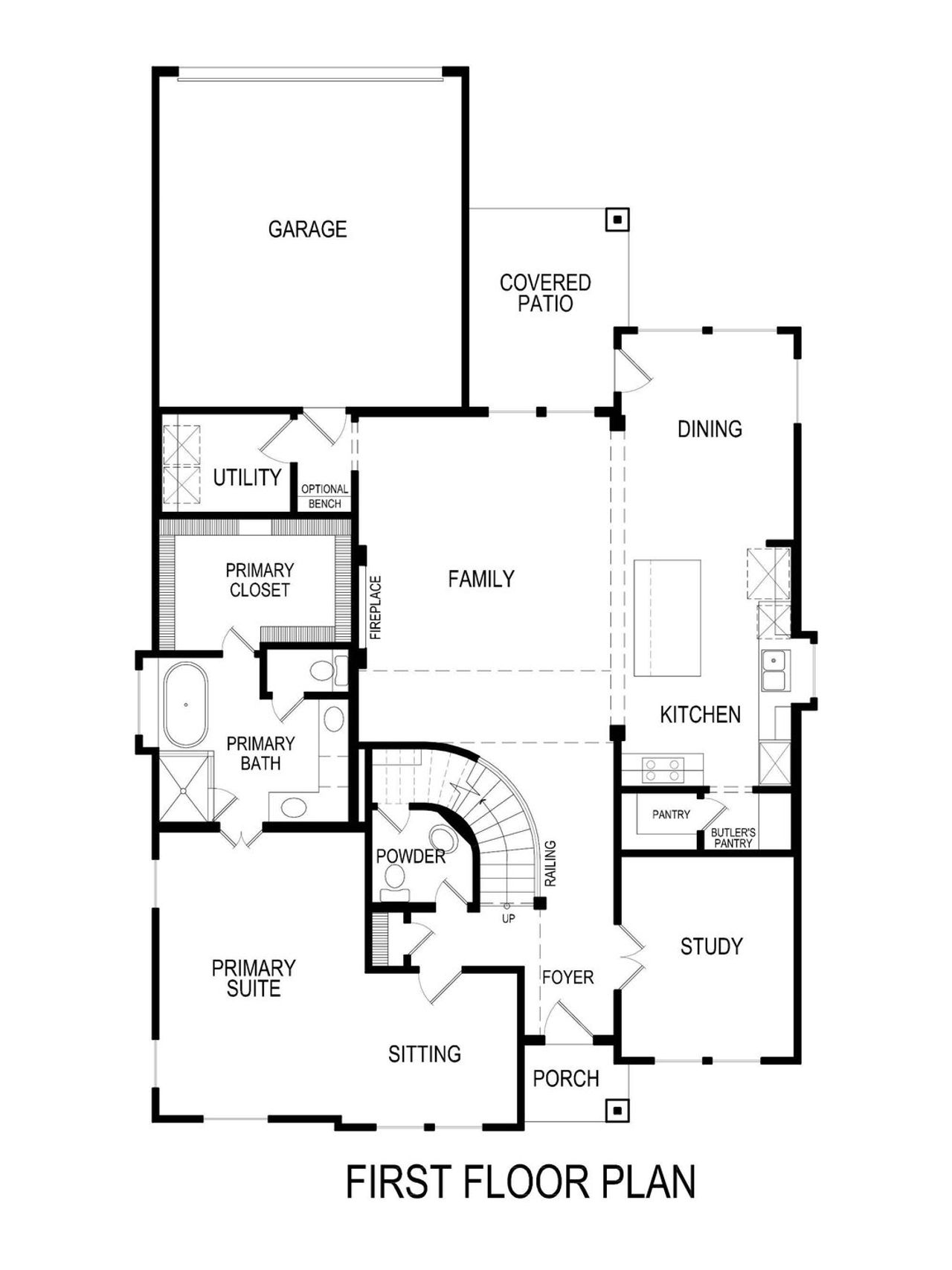 2D floor plan layout of this home in Villages of Creekwood, Frisco, TX (Image 2).