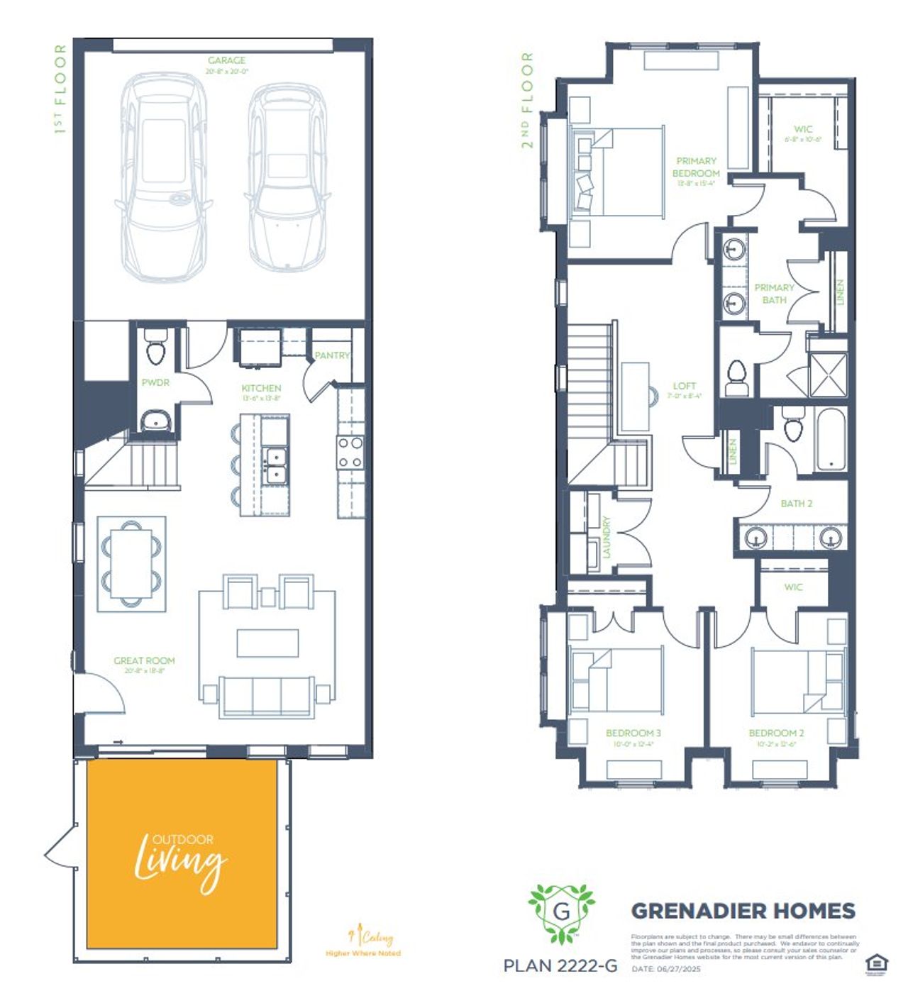 2D floor plan layout for the Cypress (RE) by Grenadier Homes in Wildridge, Oak Point, TX (Image 2).
