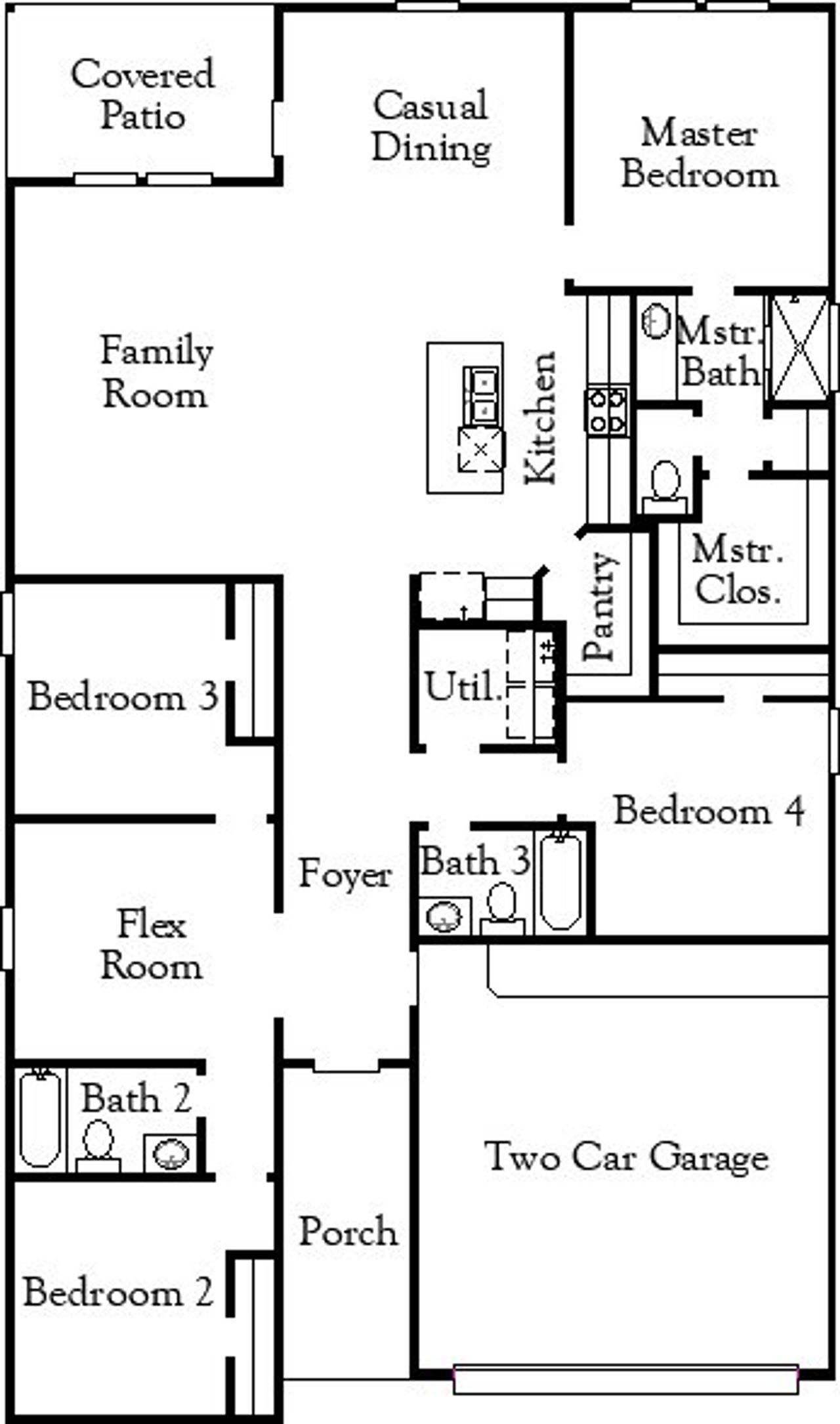 2D floor plan layout of this home in Summerlin, Castroville, TX (Image 2).