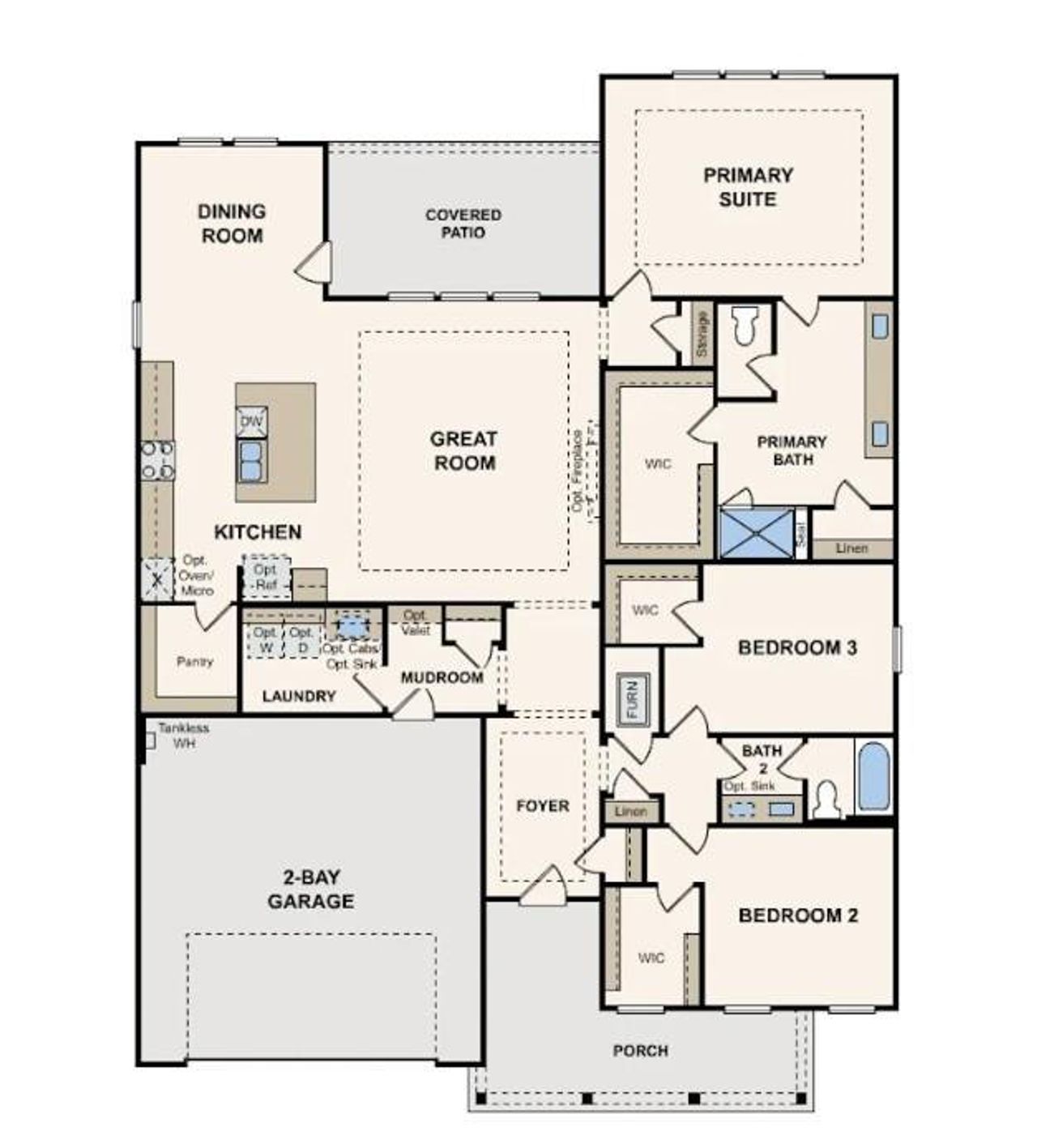 2D floor plan layout of this home in Elm Estates, Angleton, TX (Image 2).