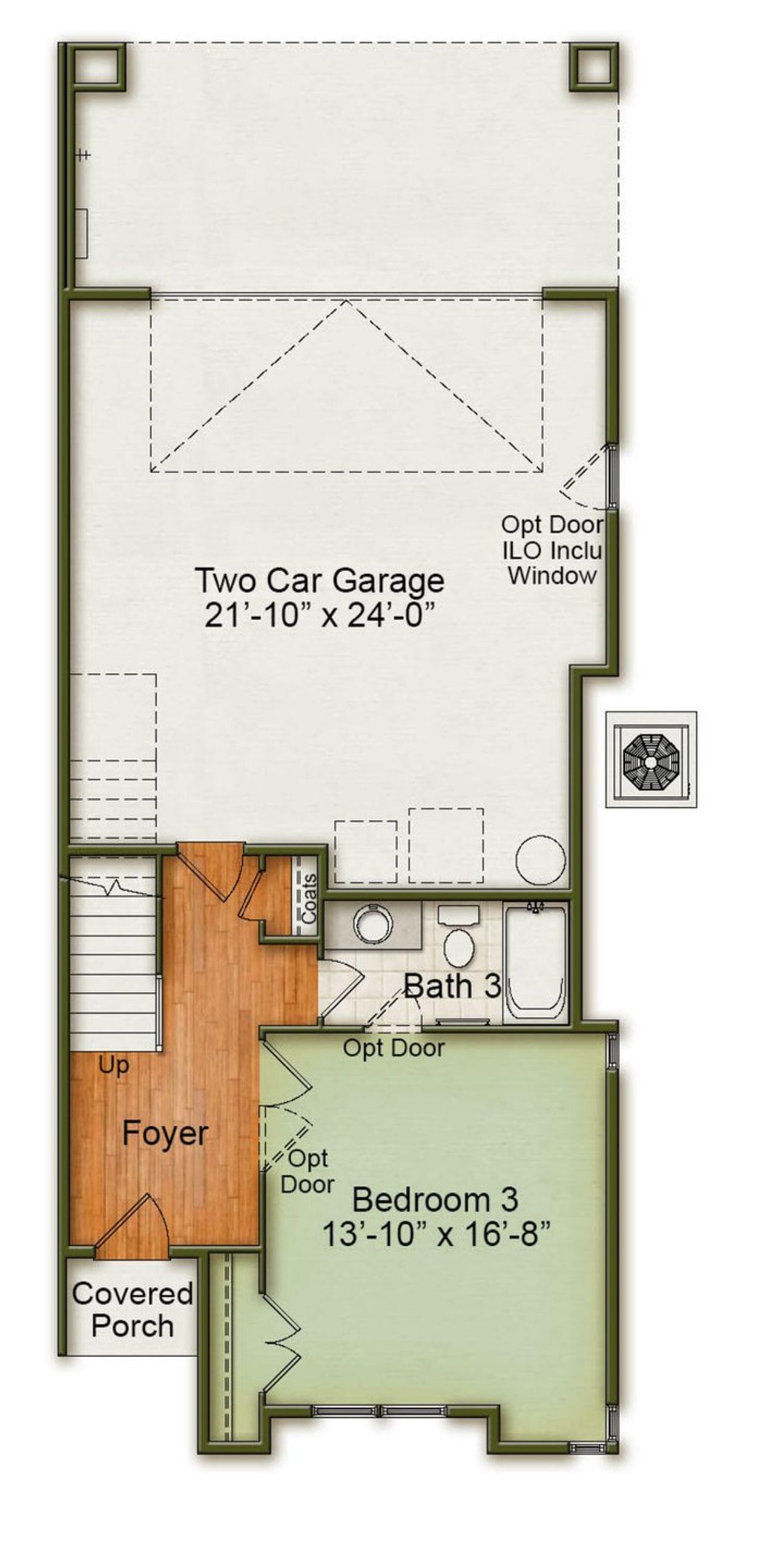 2D floor plan layout for the Park Ave by Homes by Dickerson in Wendell Falls, Wendell, NC (Image 2).