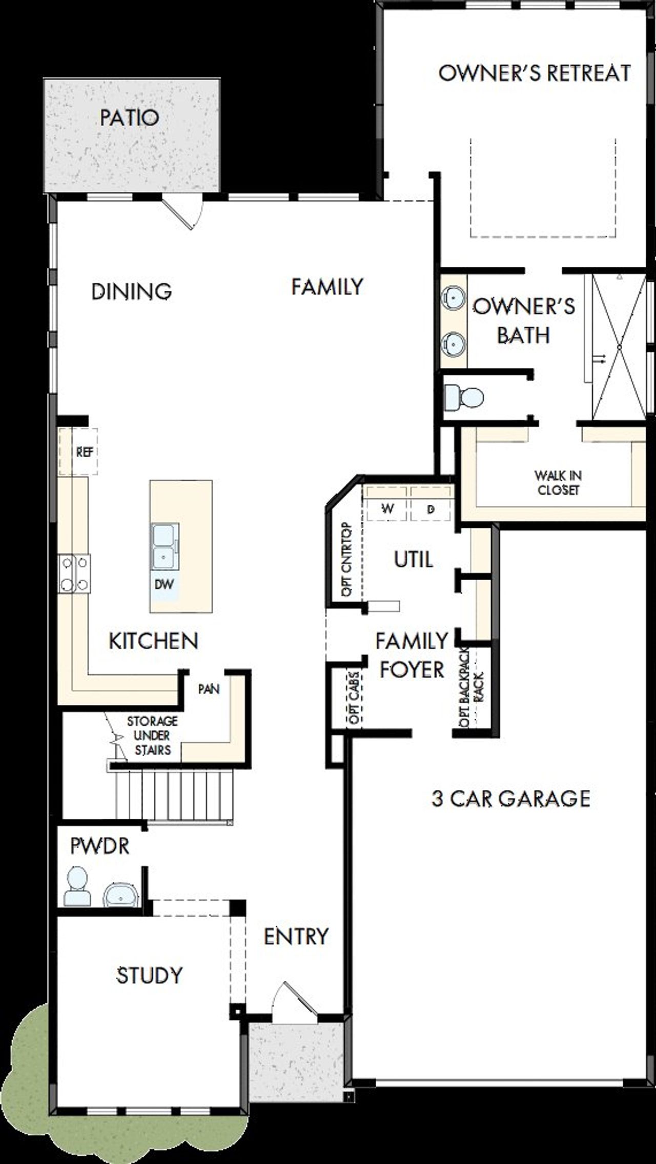 2D floor plan layout of this home in The Preserve at Five Oaks, Lebanon, TN (Image 2).