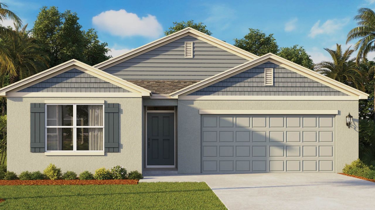 Representative exterior photo of a completed home built from the Lakeside by D.R. Horton in Port St. Lucie Spot Lots, Port St. Lucie, FL (Image 2).