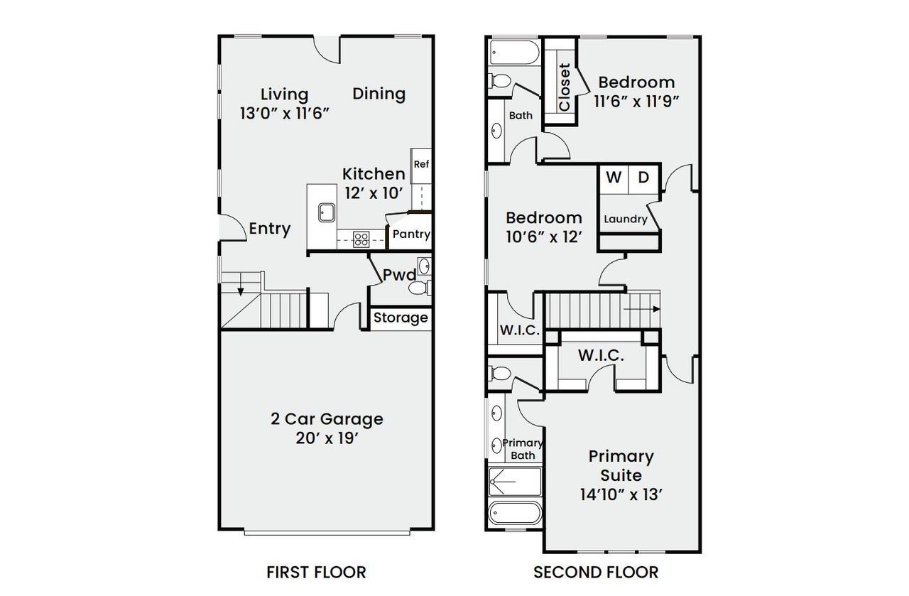2D floor plan layout for the HBA by Jesselton Builder, LLC in Jesselton Square at Creekmont, Houston, TX (Image 2). 2D floor plan layout for the HBA by Jesselton Builder, LLC in Jesselton Square at Creekmont, Houston, TX (Image 2).