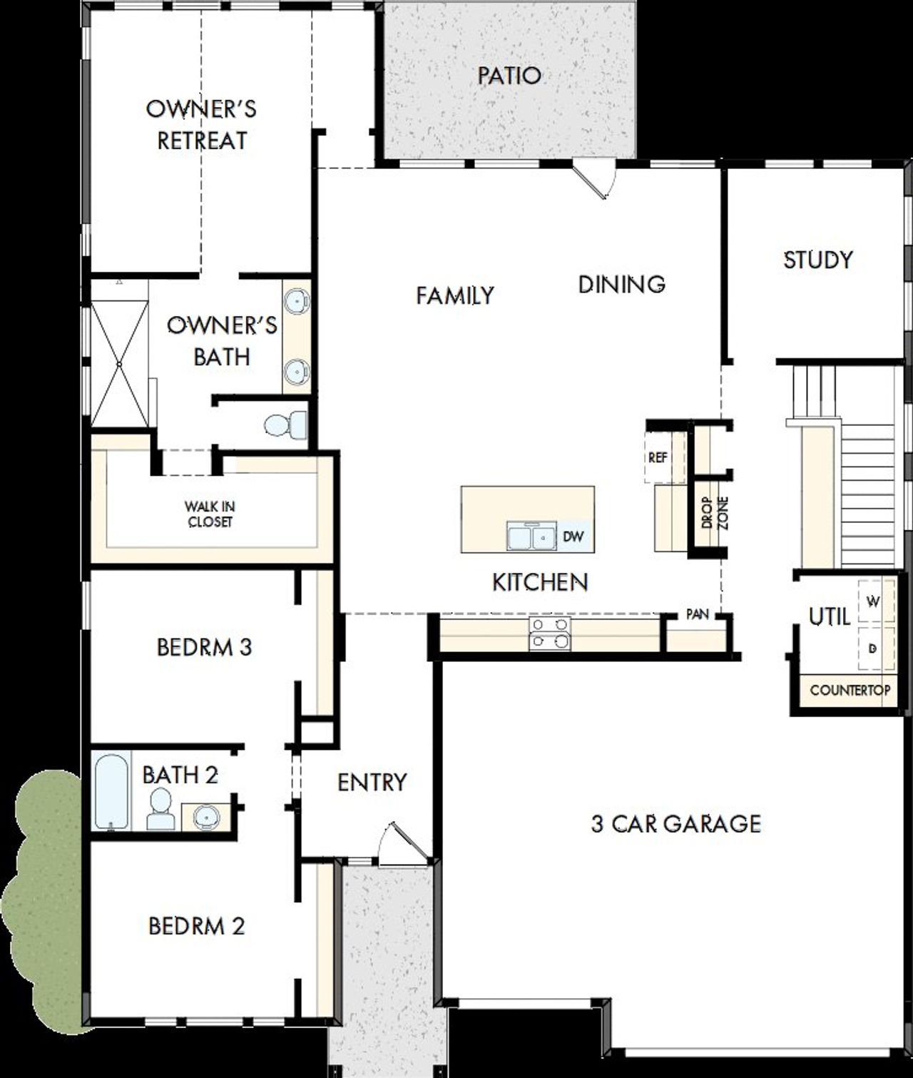 2D floor plan layout of this home in The Aurora Highlands The Vistas, Aurora, CO (Image 2).