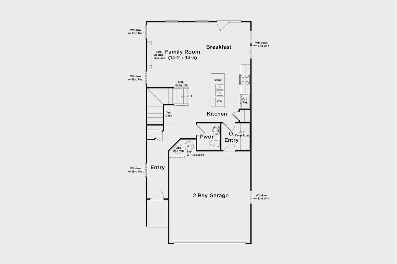 2D floor plan layout for the Luca by DRB Homes in Langley Overlook, Loganville, GA (Image 2).