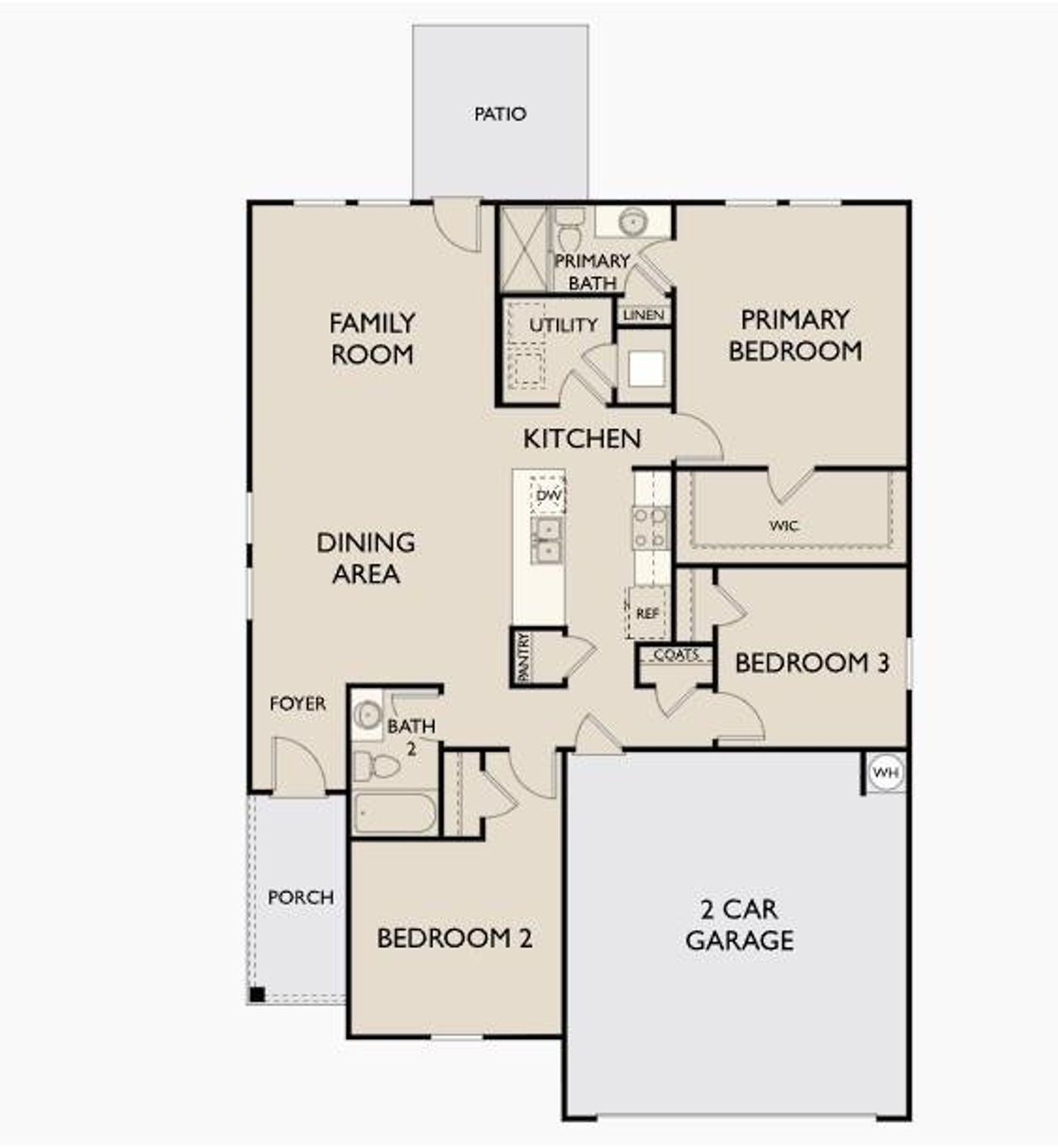 2D floor plan layout of this home in Crescent Pointe, Carrollton, GA (Image 2).