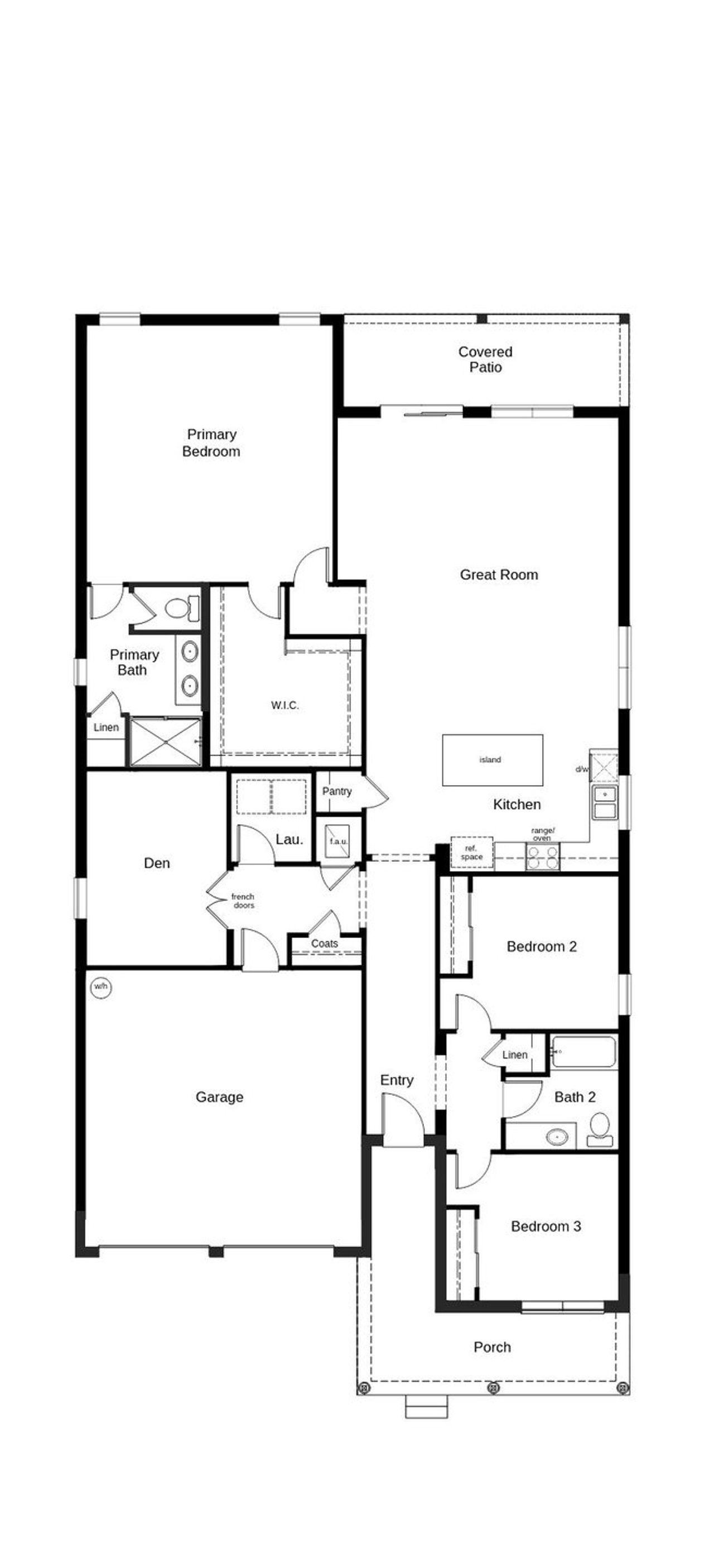 2D floor plan layout of this home in Cypress Bluff II, Groveland, FL (Image 2).