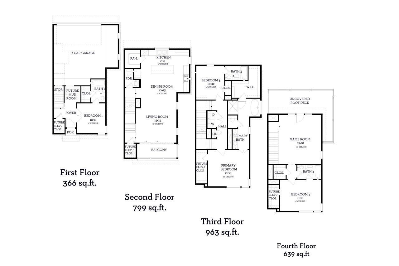 2D floor plan layout of this home in Commerce Row, Houston, TX (Image 2). 2D floor plan layout of this home in Commerce Row, Houston, TX (Image 2).