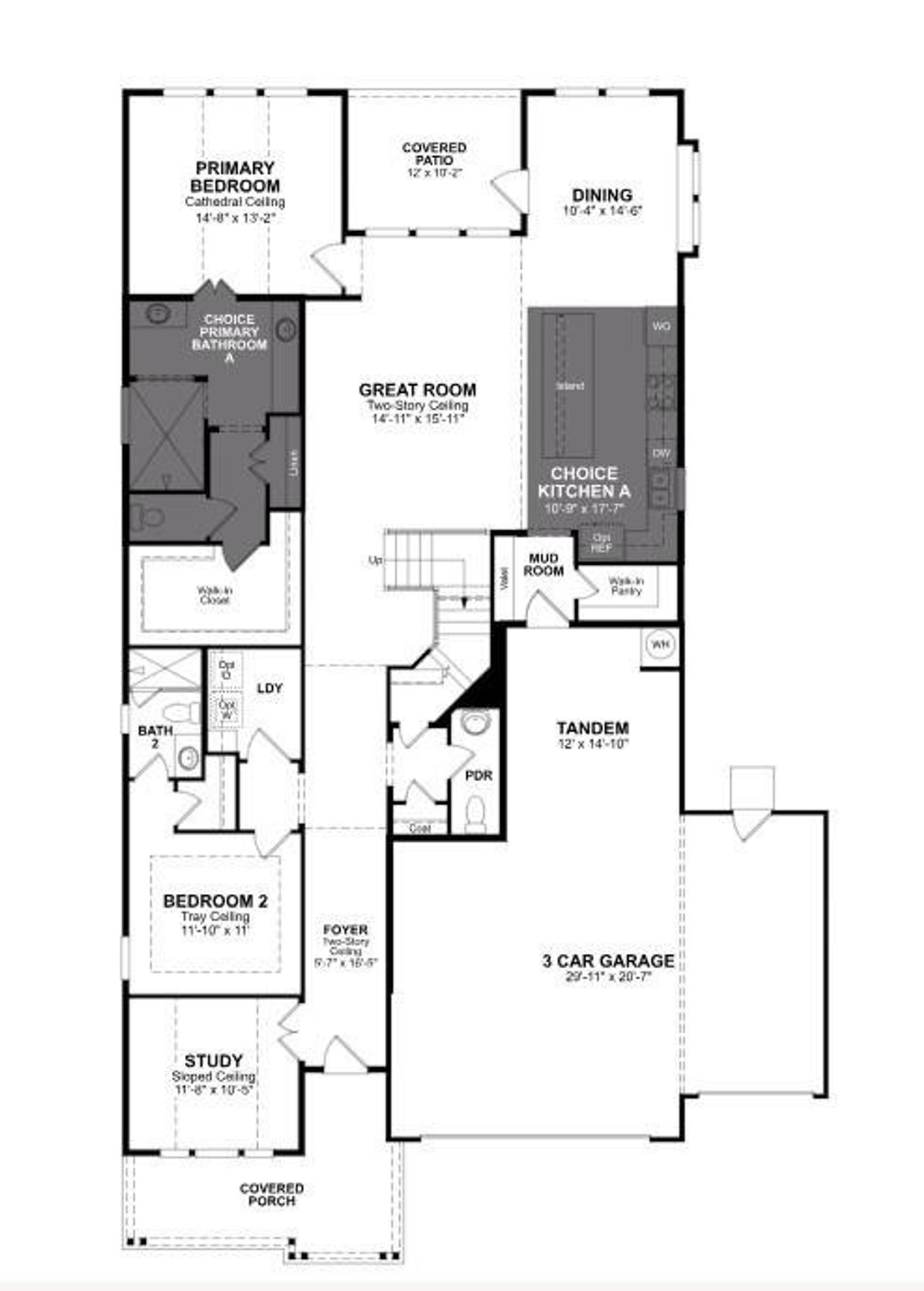 2D floor plan layout of this home in Arabella on the Prairie, Richmond, TX (Image 2).