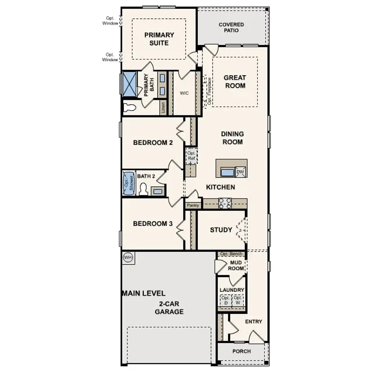 2D floor plan layout for the Beechwood by Century Communities in Somerset, Hockley, TX (Image 2).