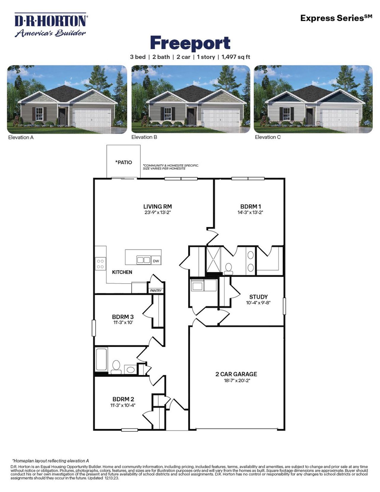 2D floor plan layout of this home in Aspen Place, Thomasville, NC (Image 2).